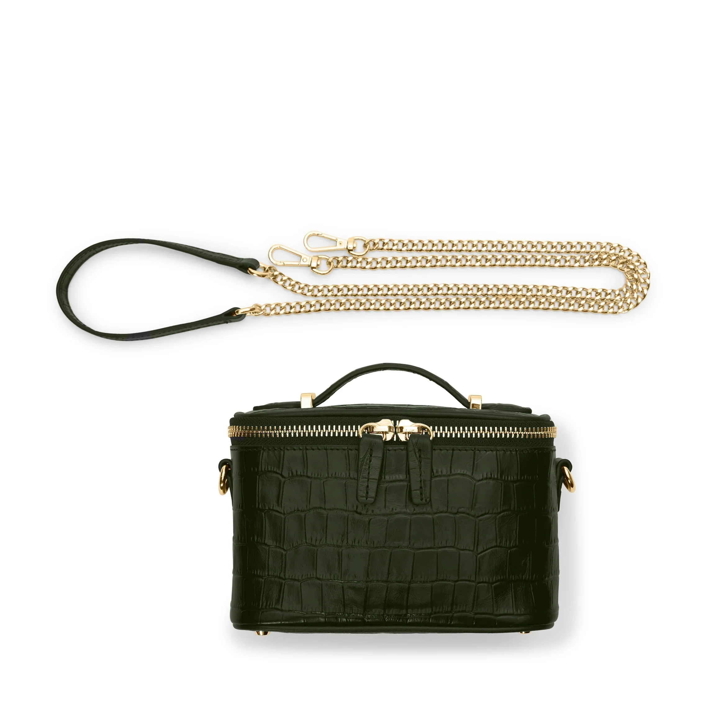 Maddie Micro Train Case Crossbody Forest Croc - Image 6