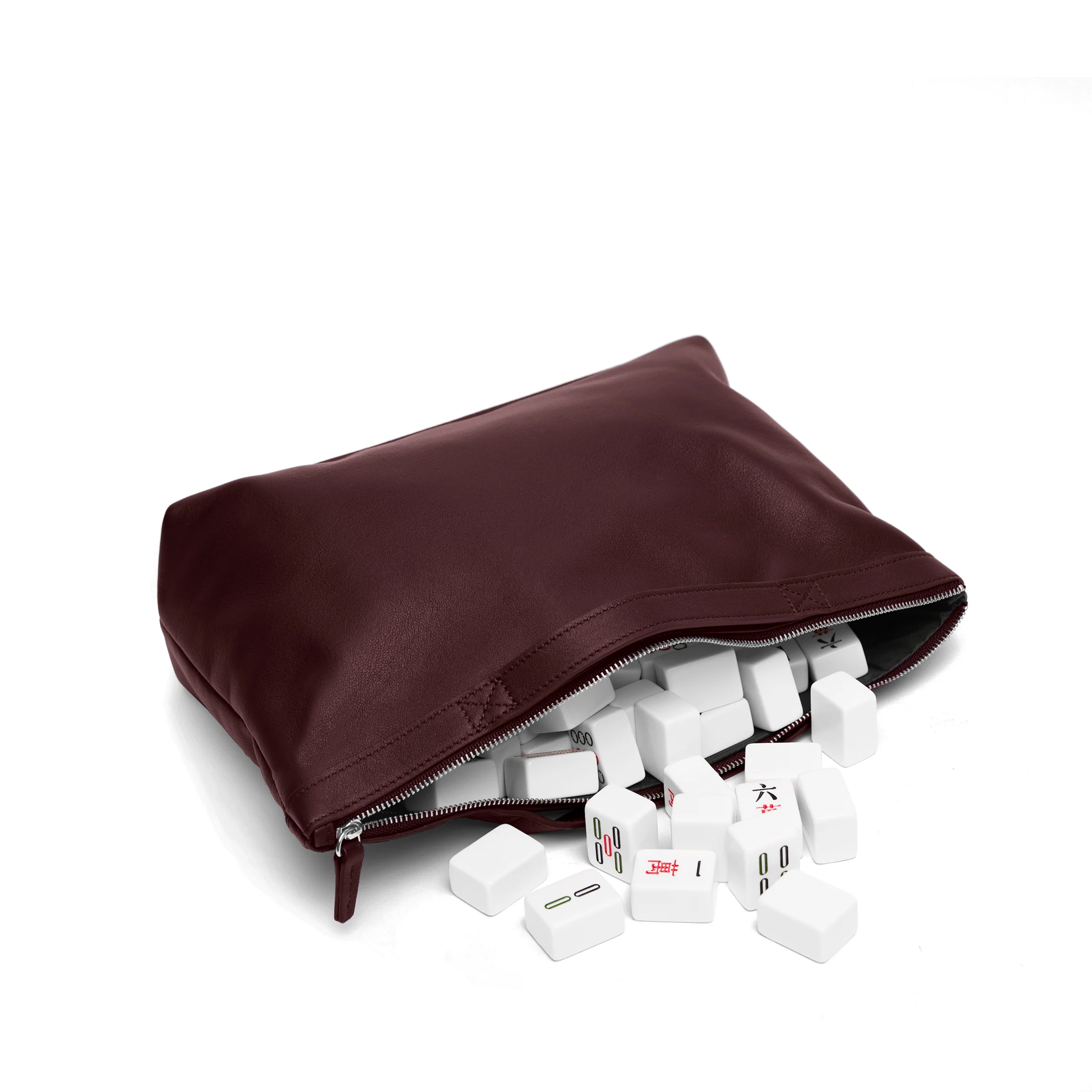 Mahjong Tile Pouch Bordeaux