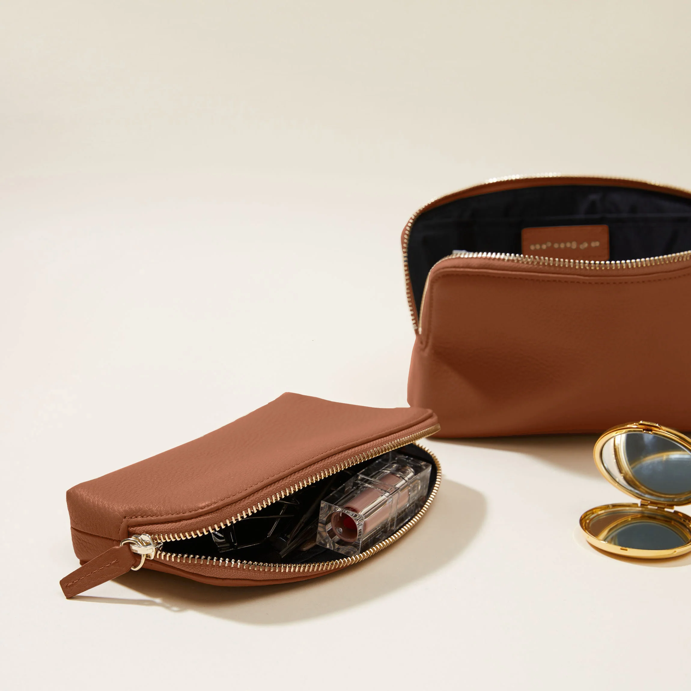 Makeup Pouch Set Saddle Brown - Image 2