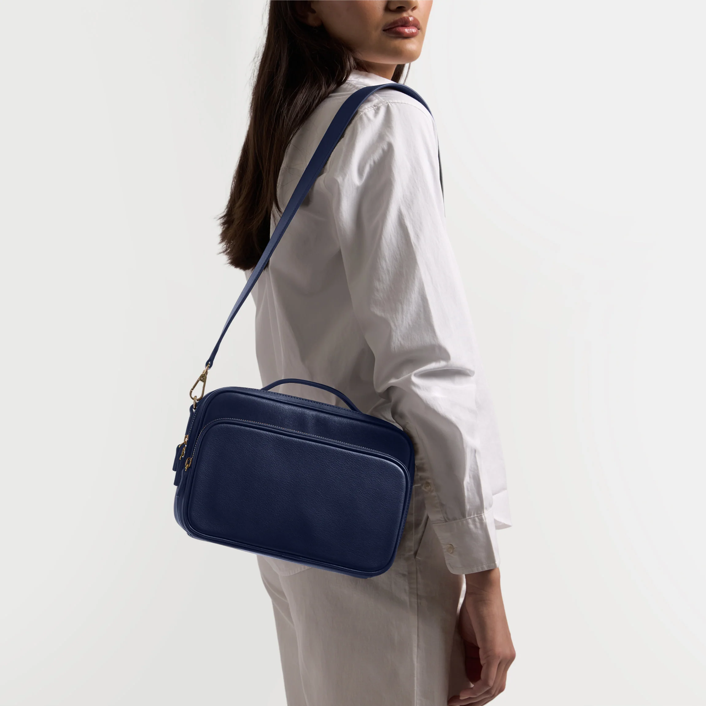 Meadow Large Satchel Navy Blue - Image 2
