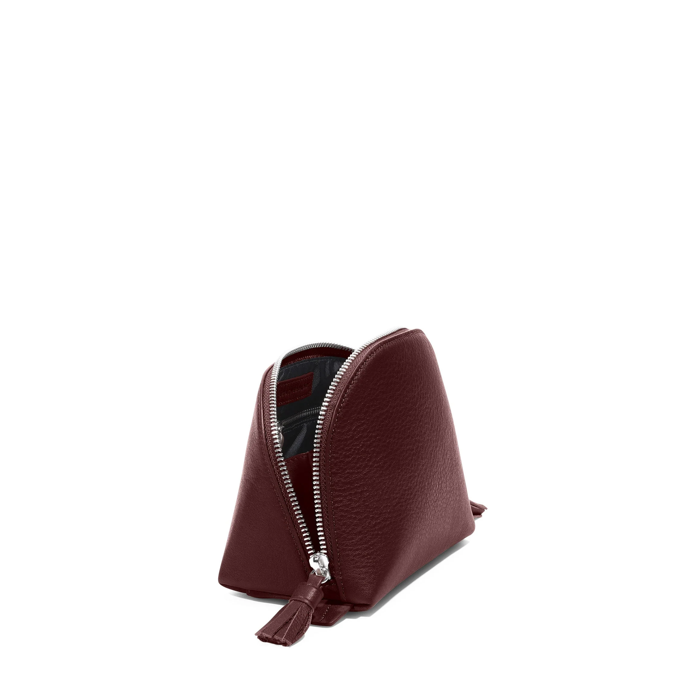 Medium Clamshell Makeup Bag Bordeaux - Image 3