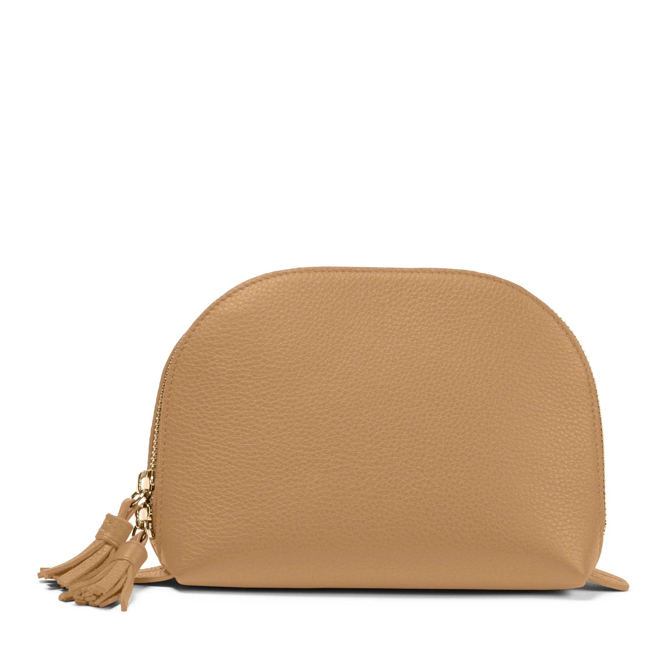 Medium Clamshell Makeup Bag Camel