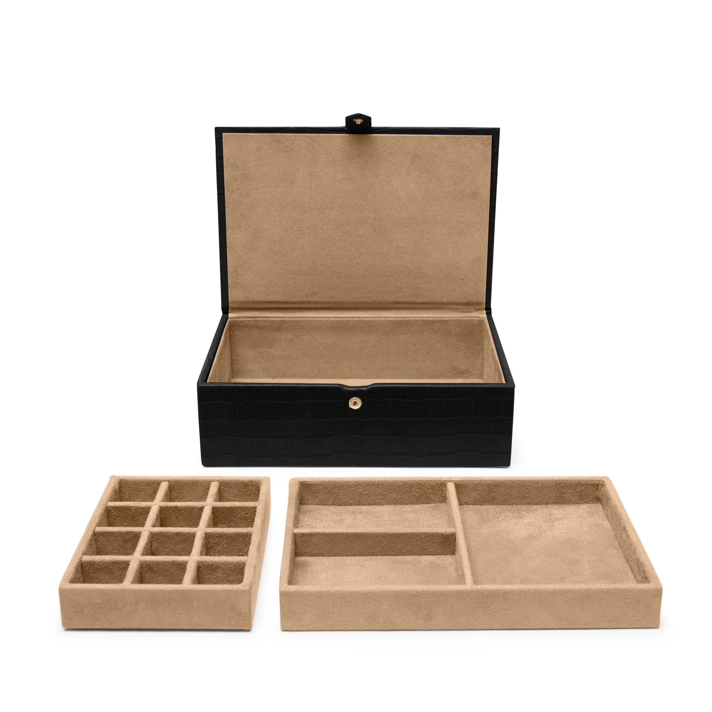 Medium Jewelry Box Black Croc - Image 4