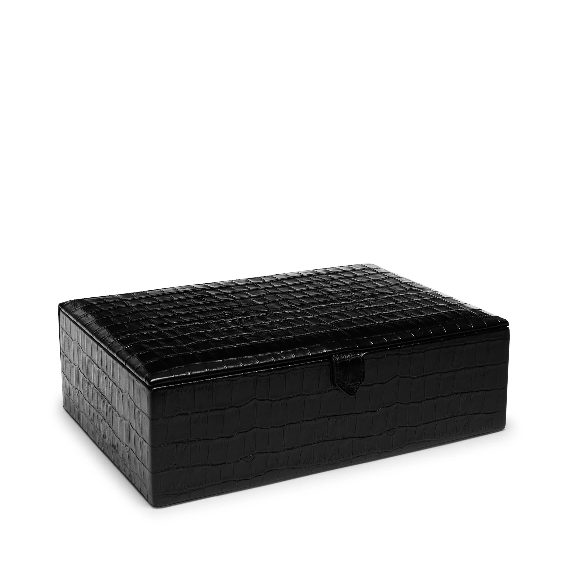 Medium Jewelry Box Black Croc - Image 5