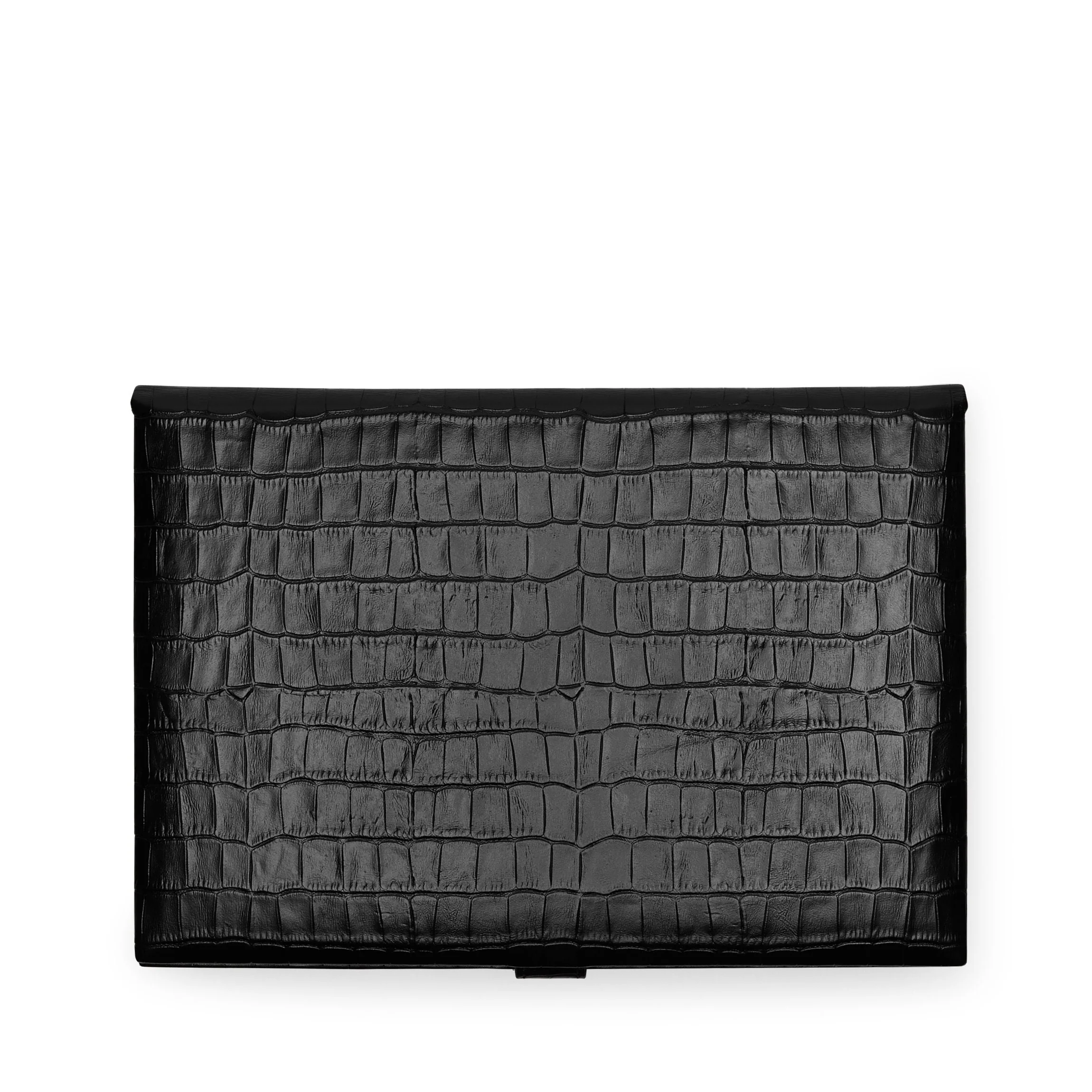Medium Jewelry Box Black Croc - Image 7