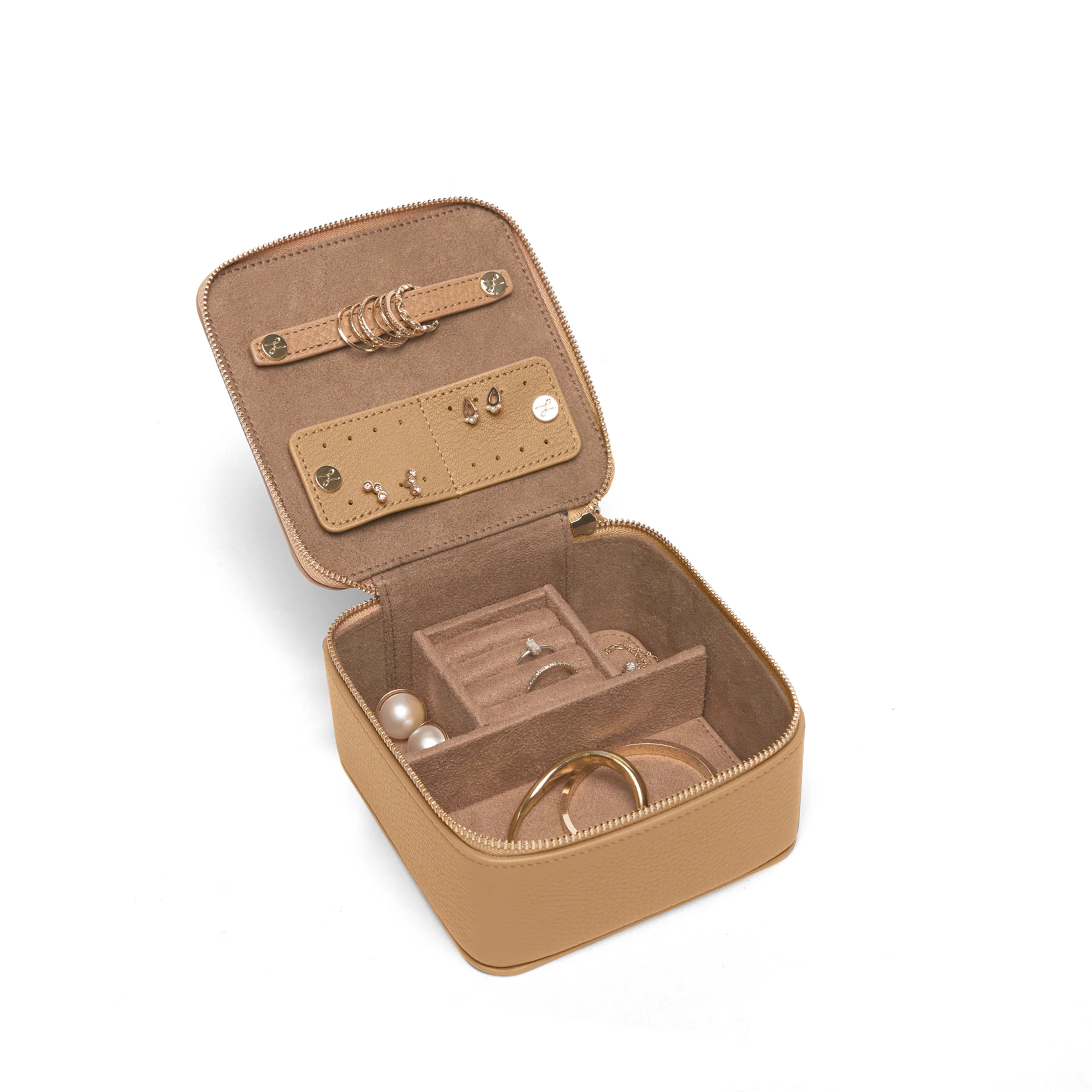 Medium Jewelry Ring Box Camel