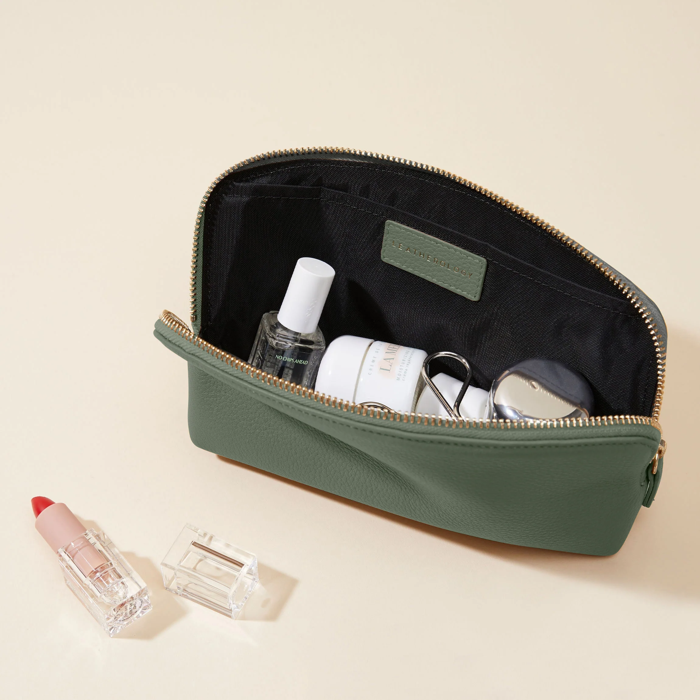 Medium Makeup Pouch Moss - Image 2