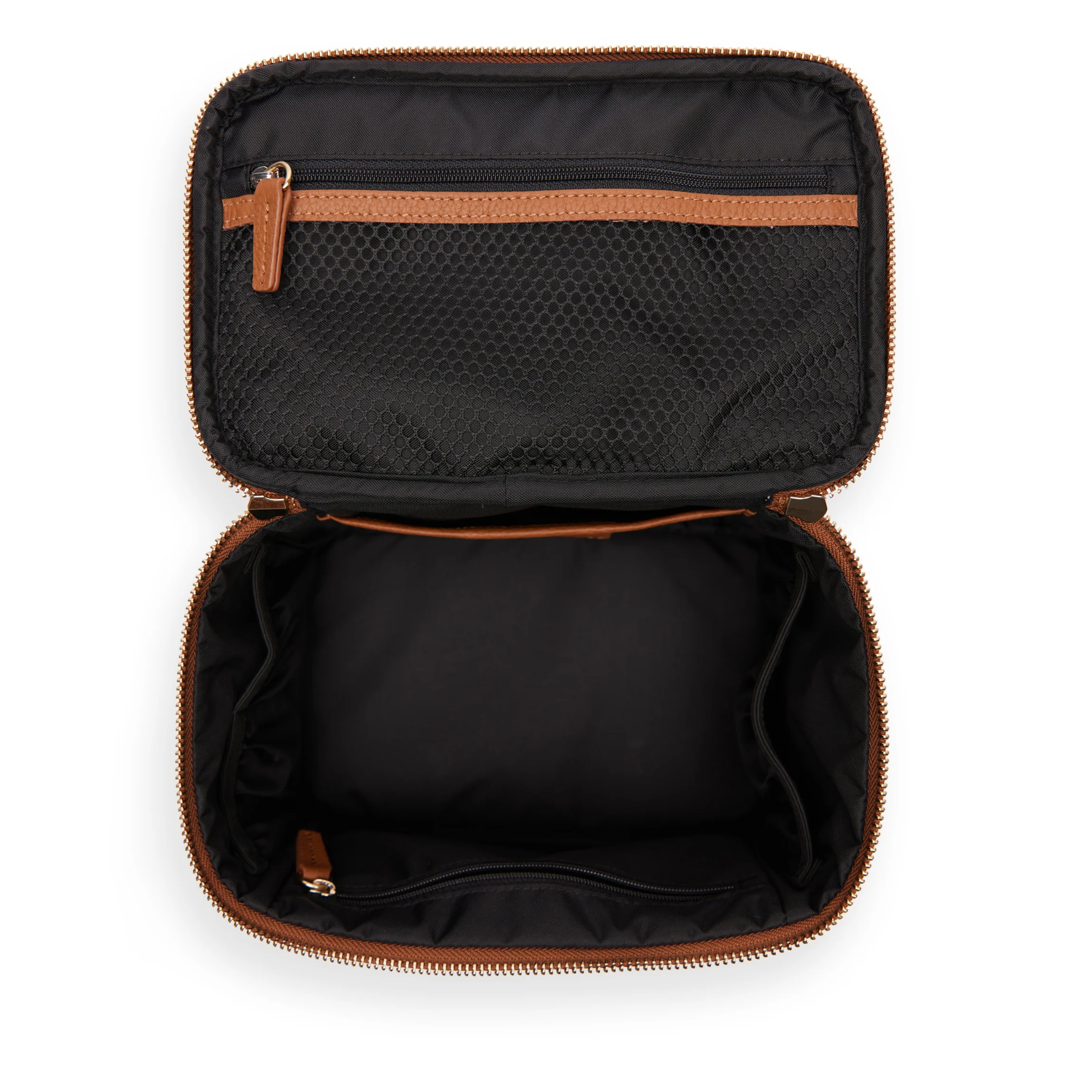Medium Train Case Natural Canvas/Saddle Brown - Image 4