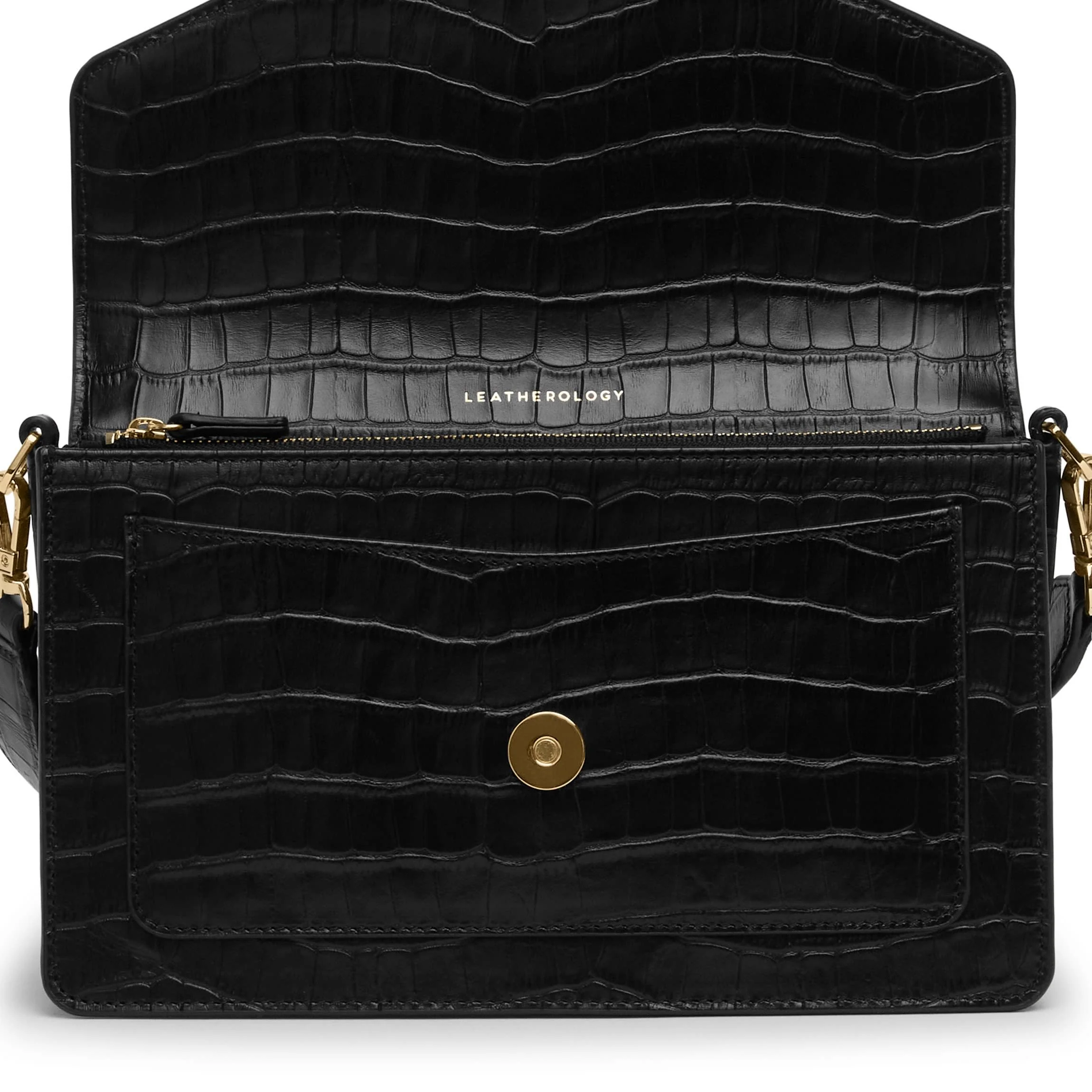 Medium Willow Envelope Bag Black Croc - Image 3