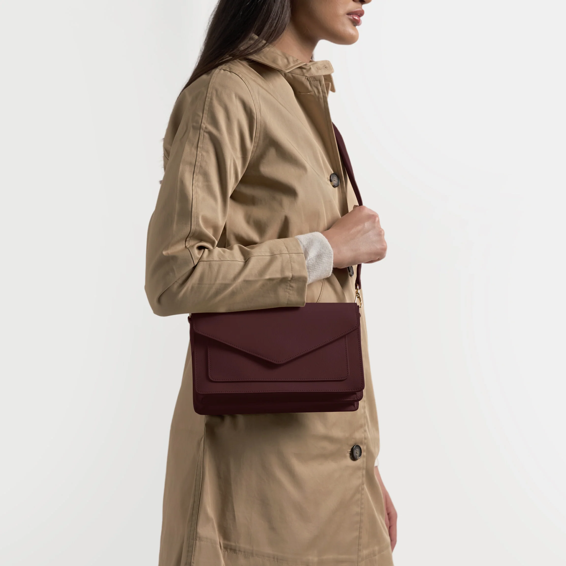 Medium Willow Envelope Bag Oxblood - Image 2