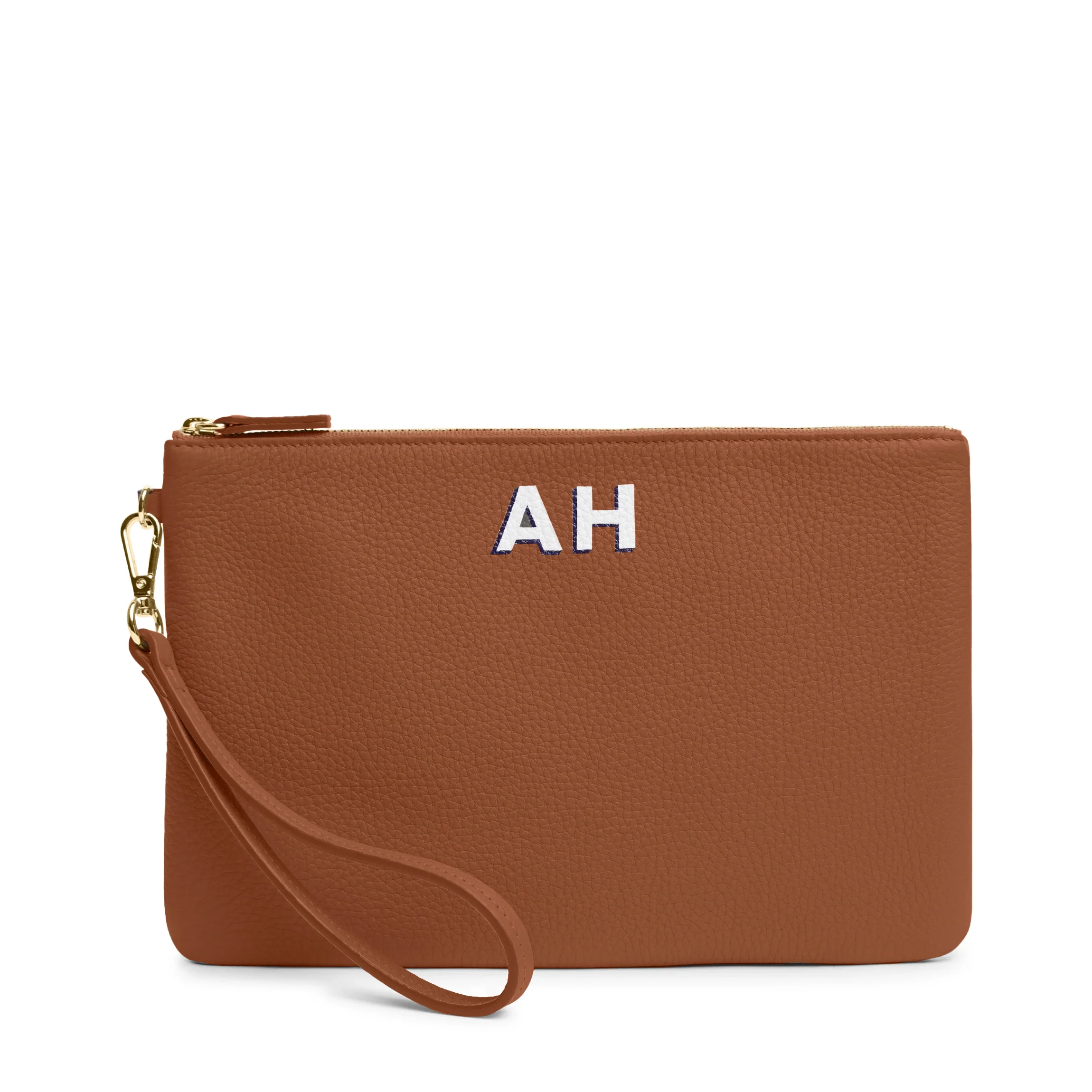 Medium Wristlet Pouch Saddle Brown
