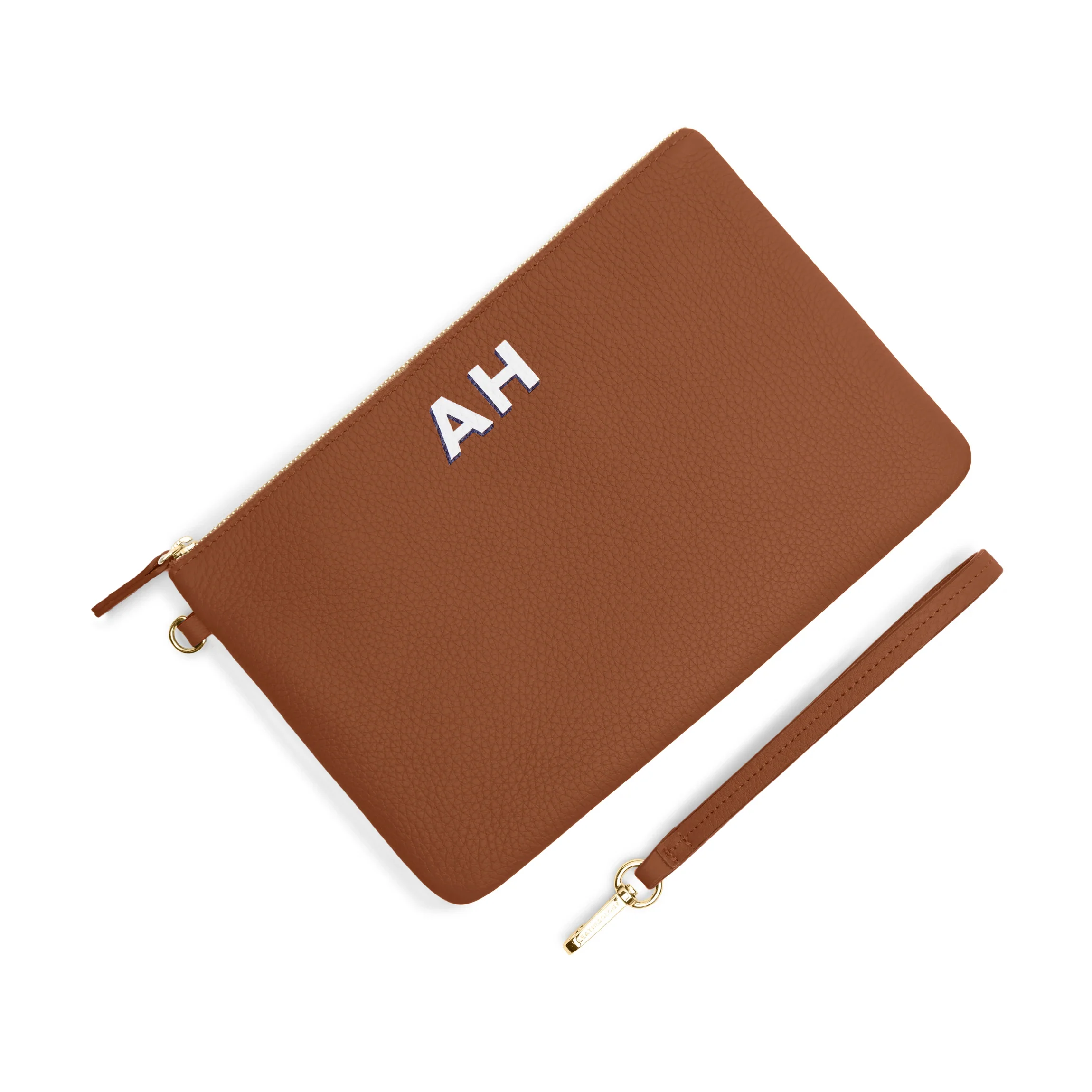Medium Wristlet Pouch Saddle Brown - Image 4