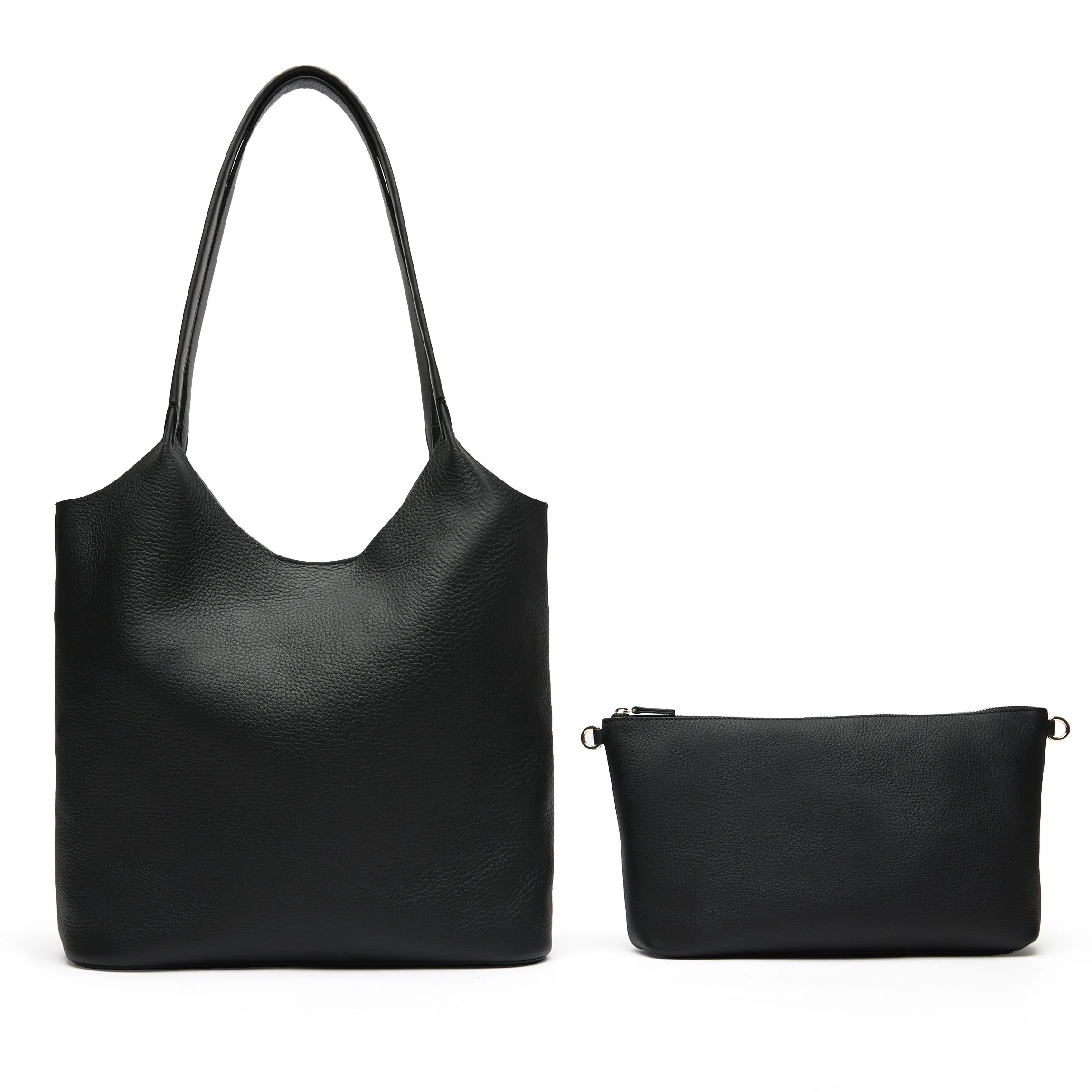 Mia Large Shopper Tote Black Pebble - Image 4