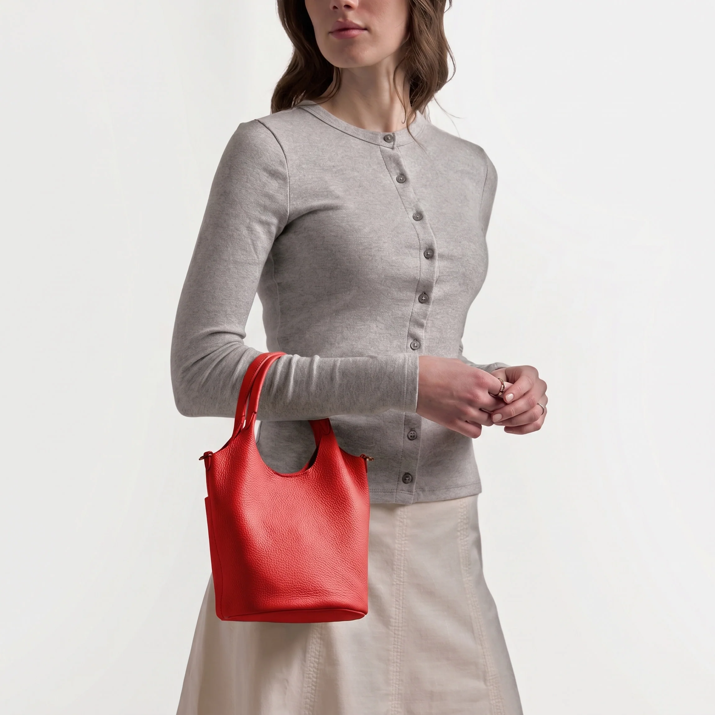 Mia Small Bucket Tote Buoy Red - Image 3