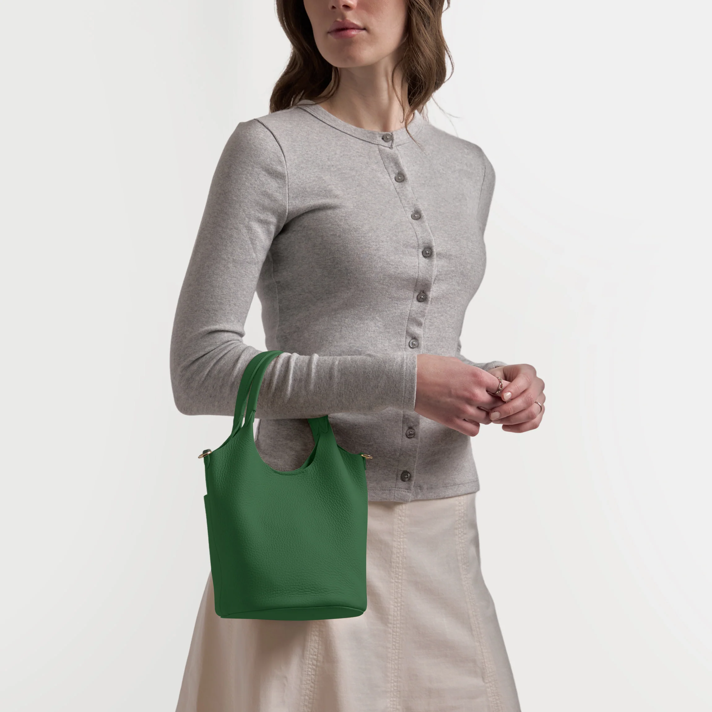 Mia Small Bucket Tote Fairway Green - Image 3