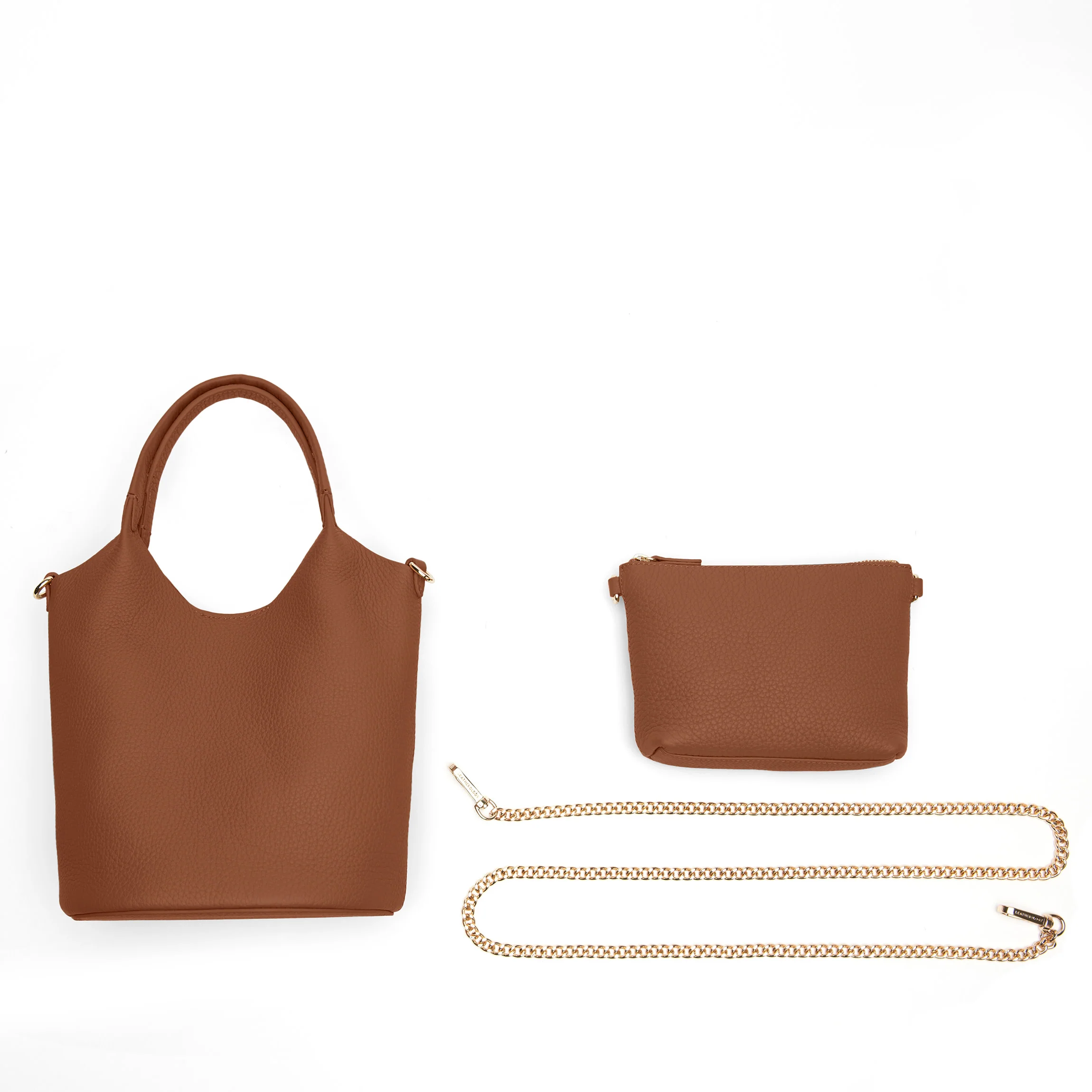 Mia Small Bucket Tote Saddle Brown - Image 11