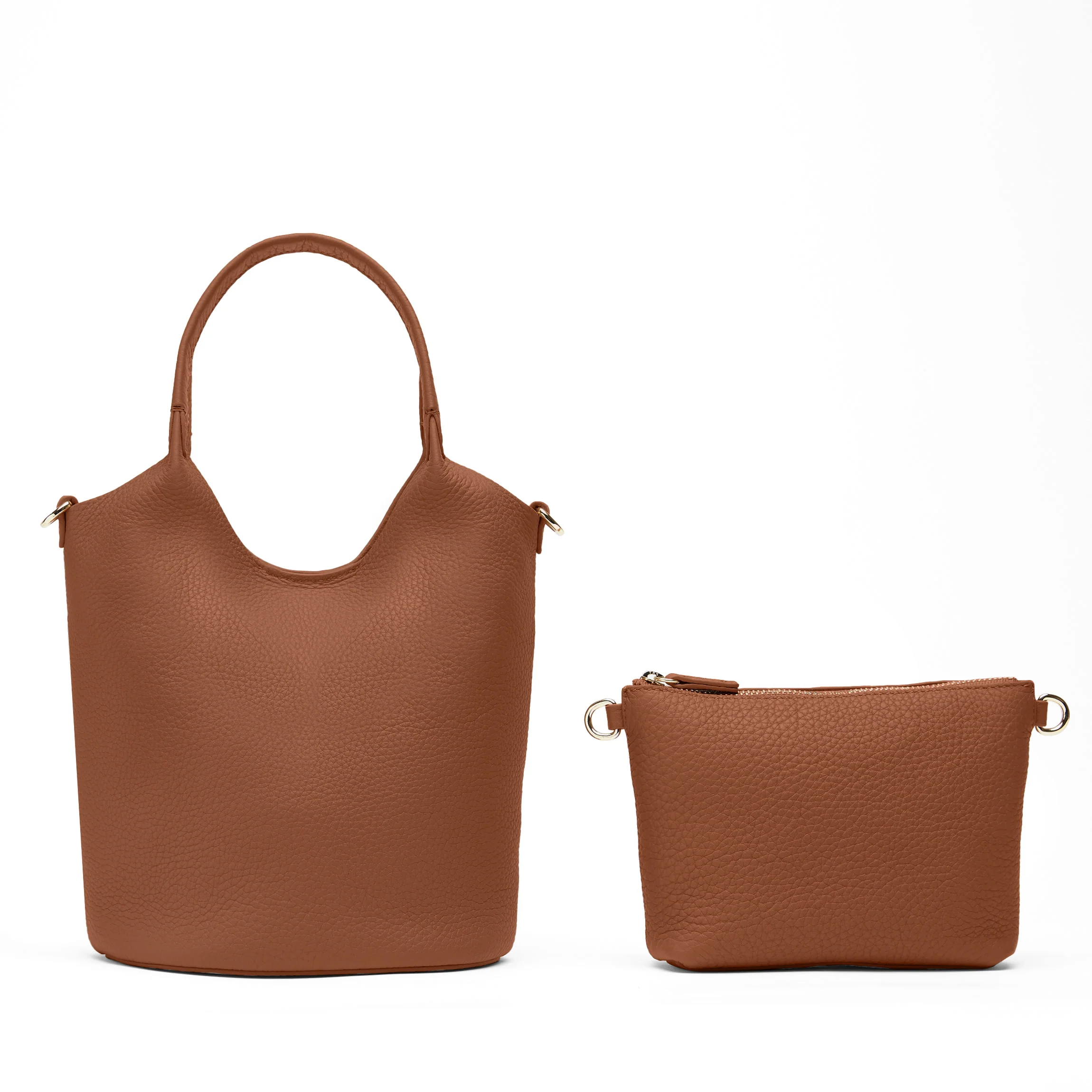 Mia Small Bucket Tote Saddle Brown - Image 7