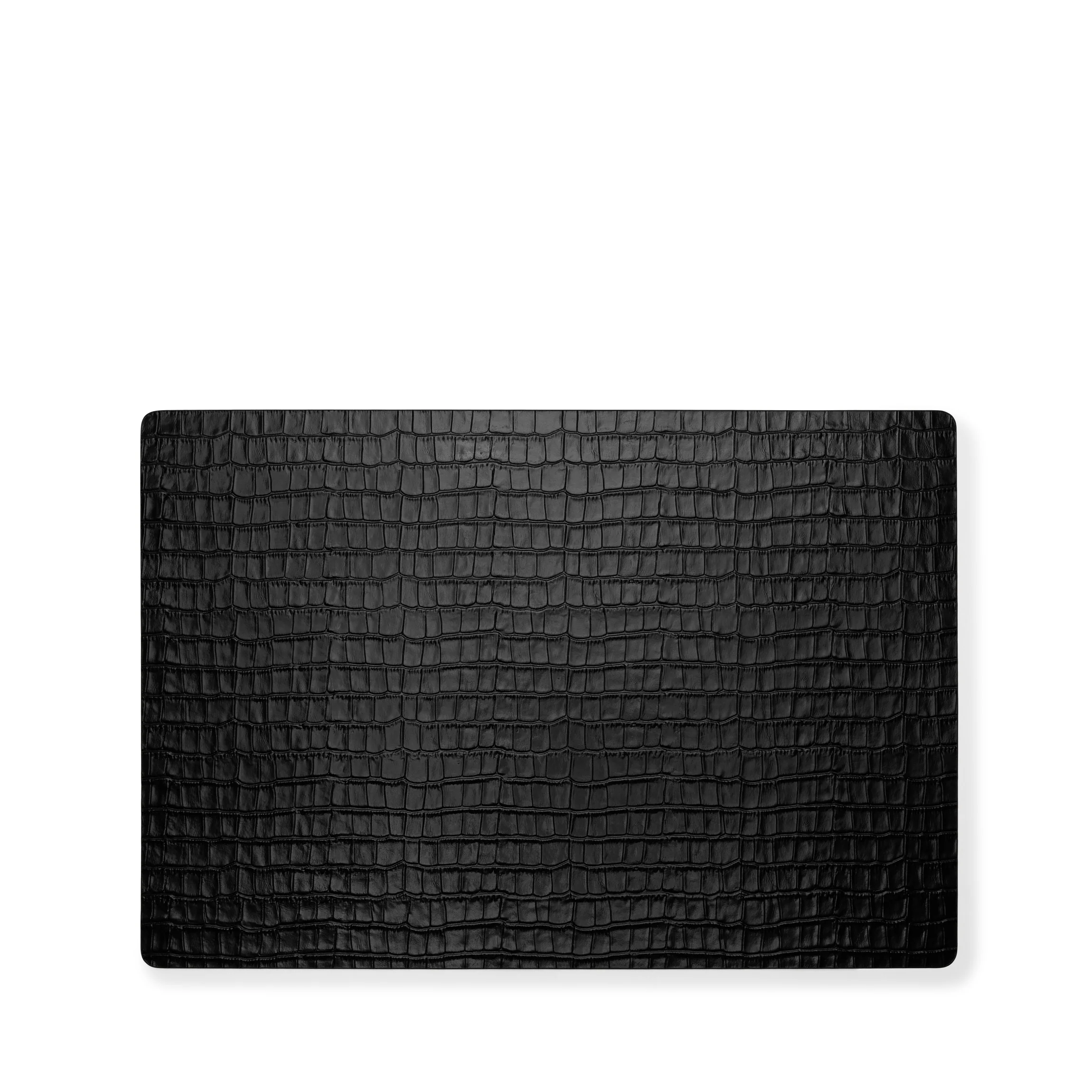 Modern Rectangle Placemats, Set of 2 Black Croc - Image 3