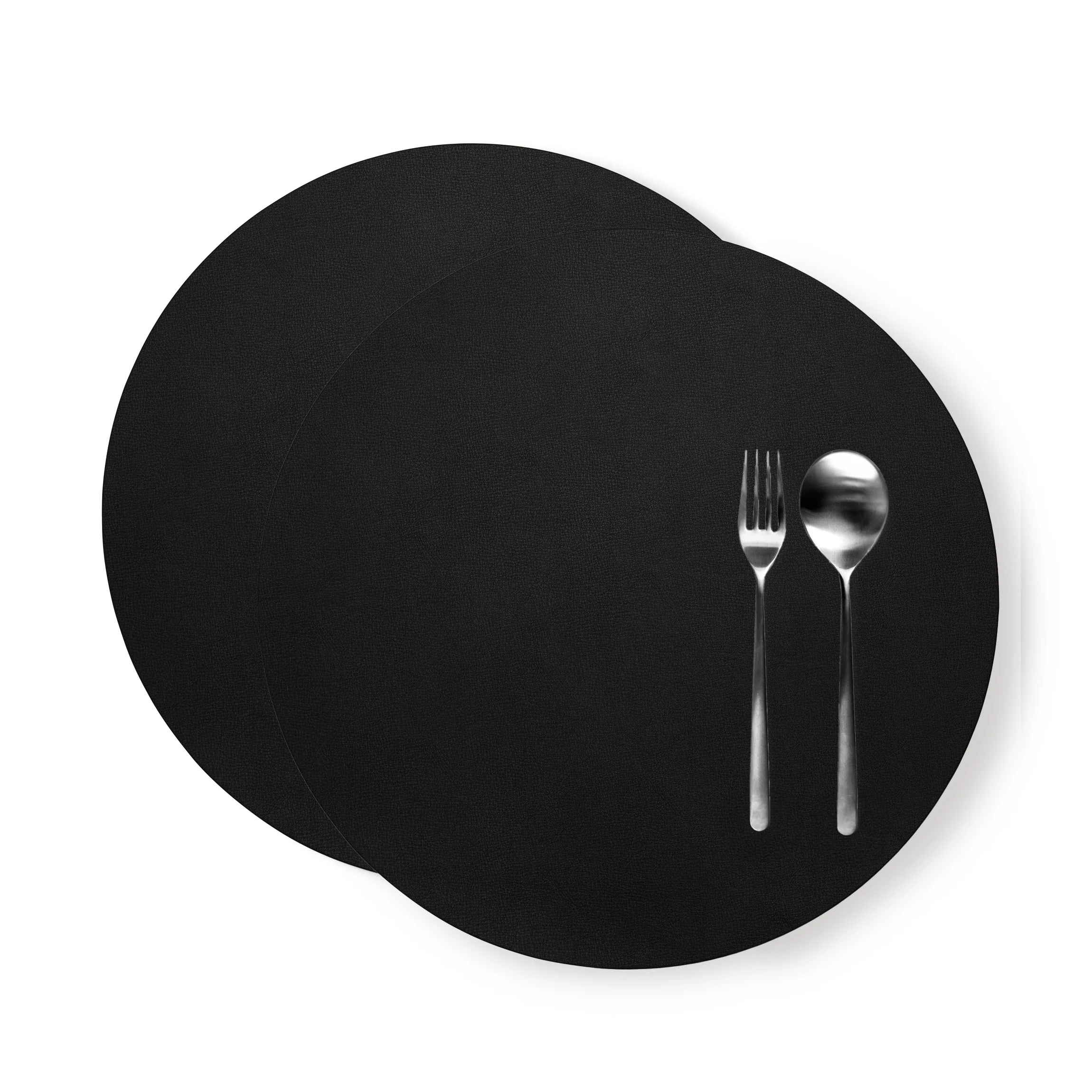 Modern Round Placemats, Set of 2 Black