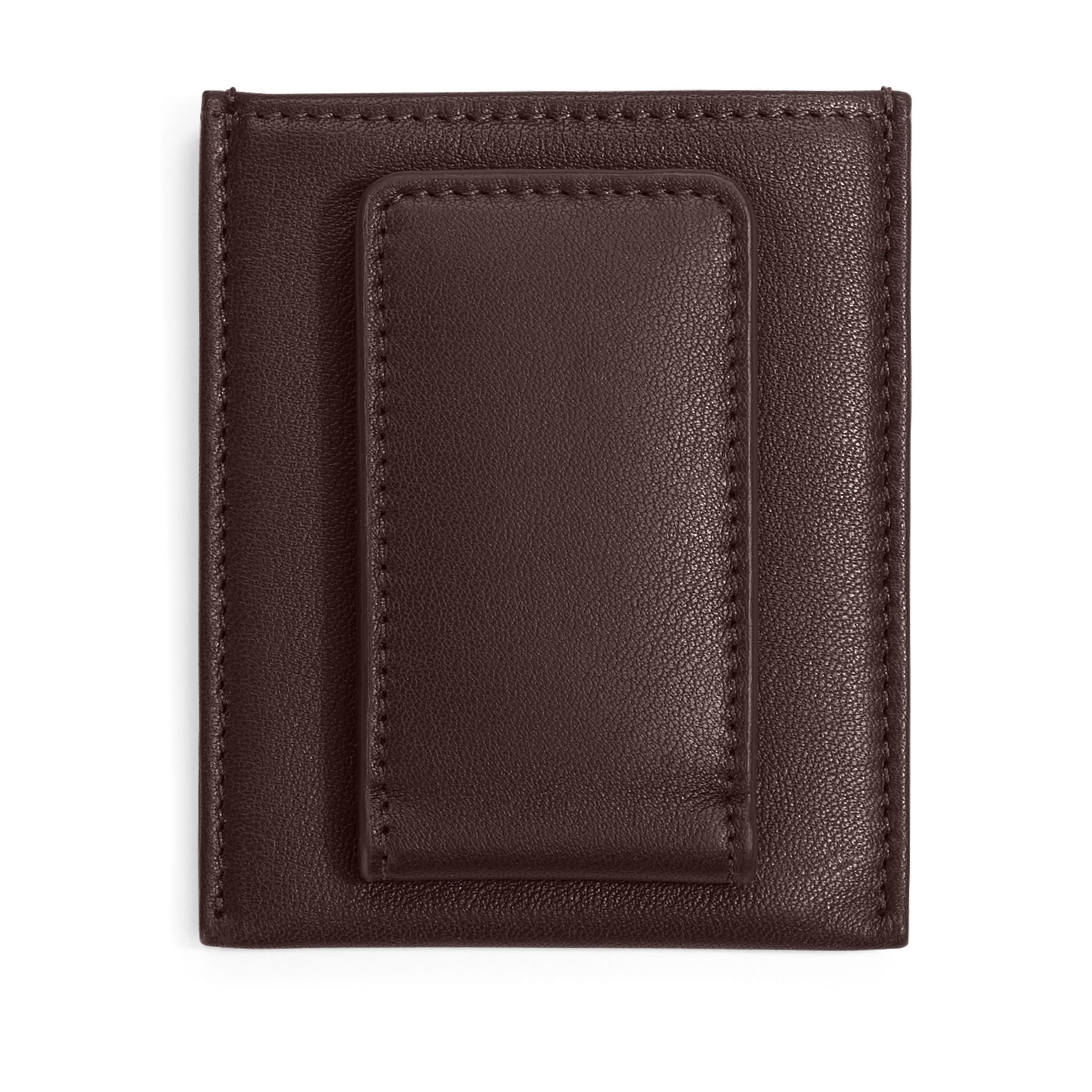 Money Clip Card Case Brown