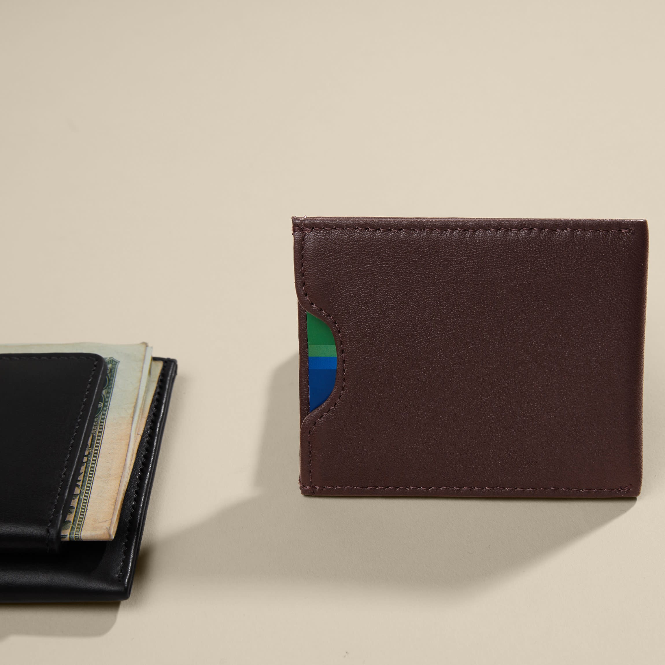 Money Clip Card Case Brown - Image 3