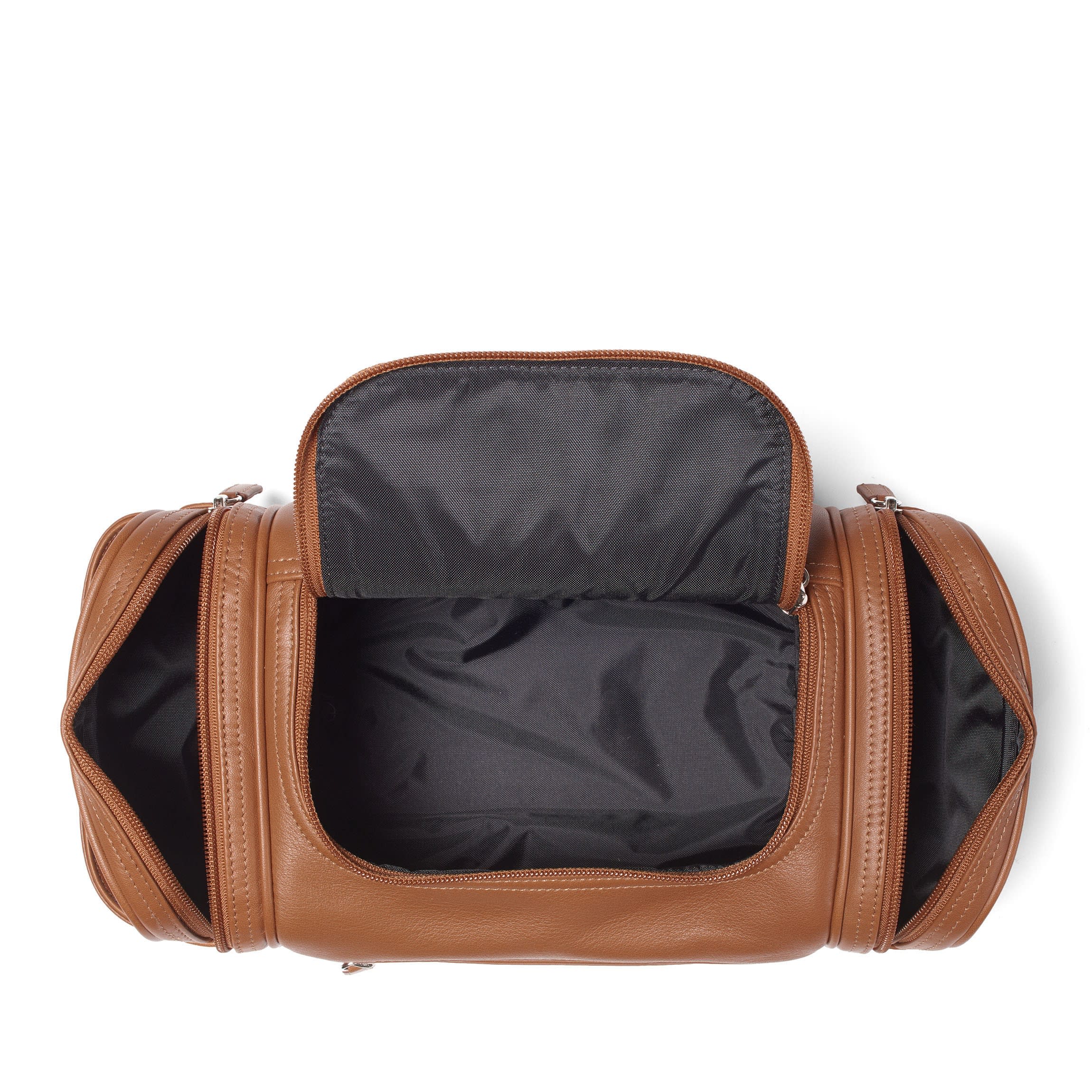 Multi Pocket Toiletry Bag Cognac - Image 5