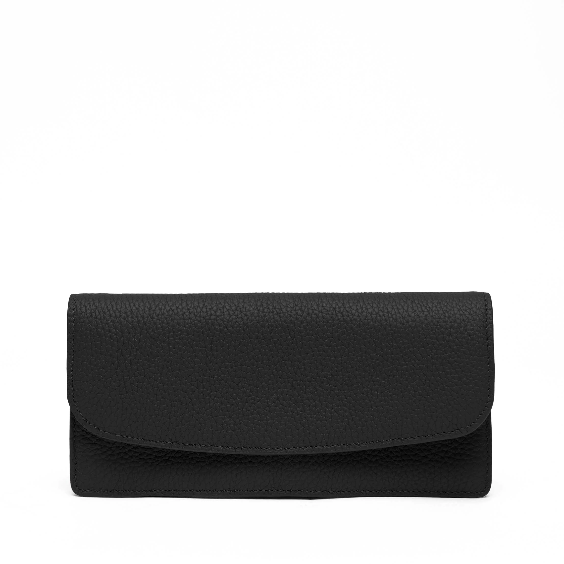 Nina Slim Long Wallet Black Pebble