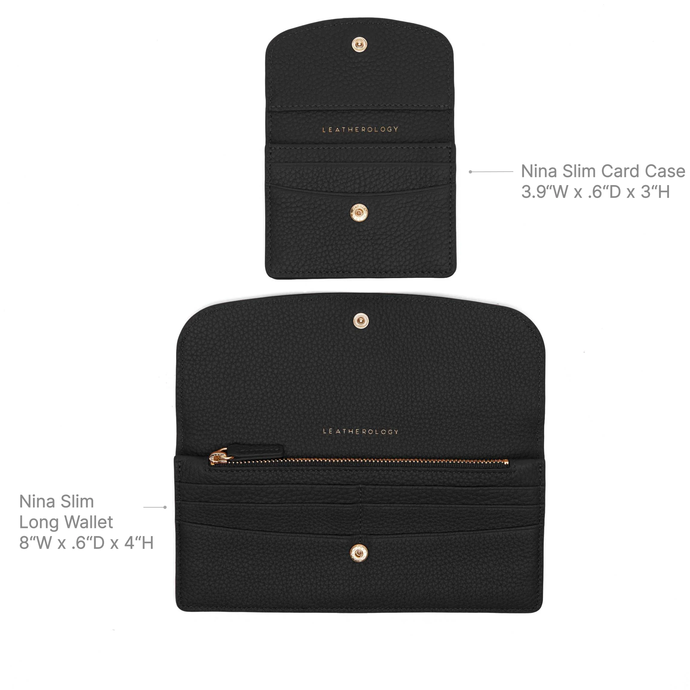 Nina Slim Long Wallet Black Pebble - Image 6