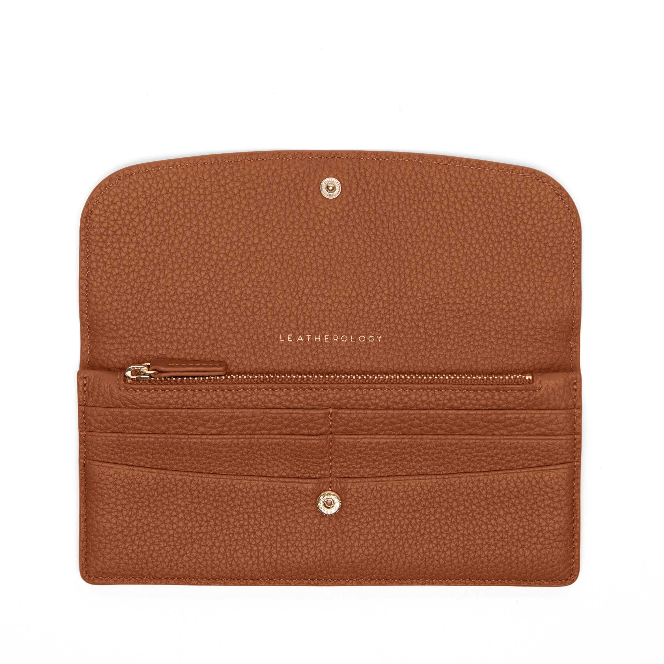 Nina Slim Long Wallet Saddle Brown - Image 4