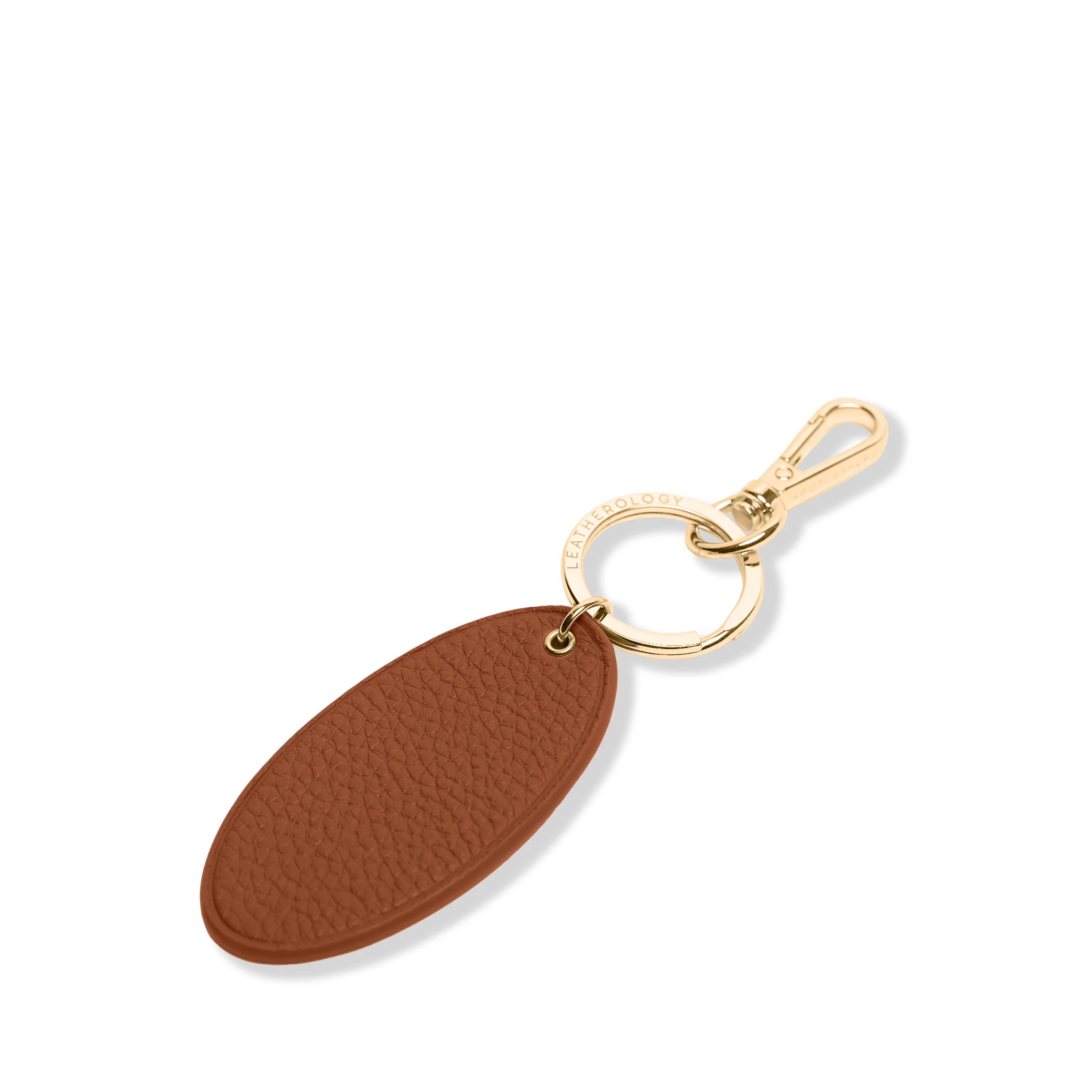 Oval Keychain Saddle Brown - Image 3