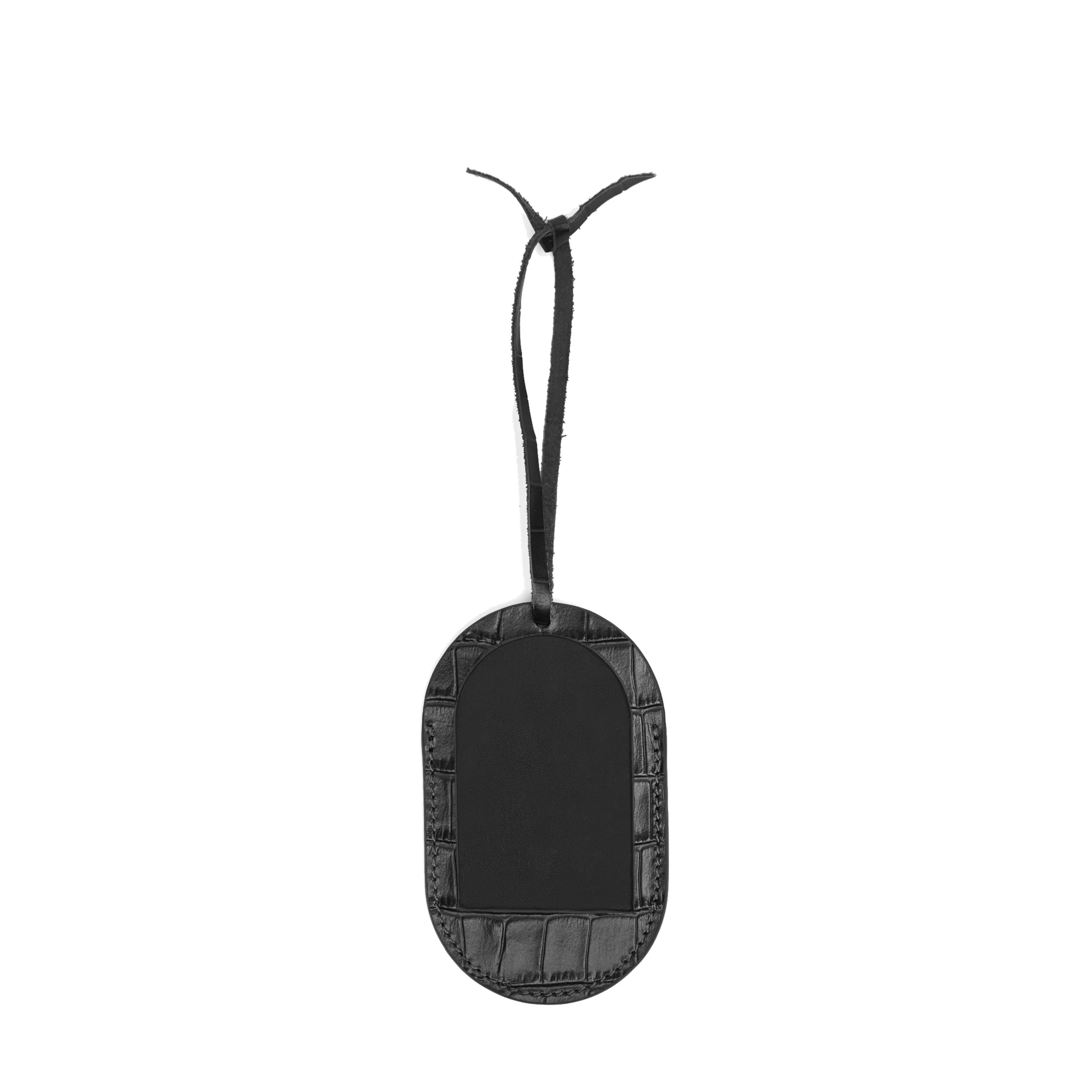 Oval Photo Frame Ornament Black Croc