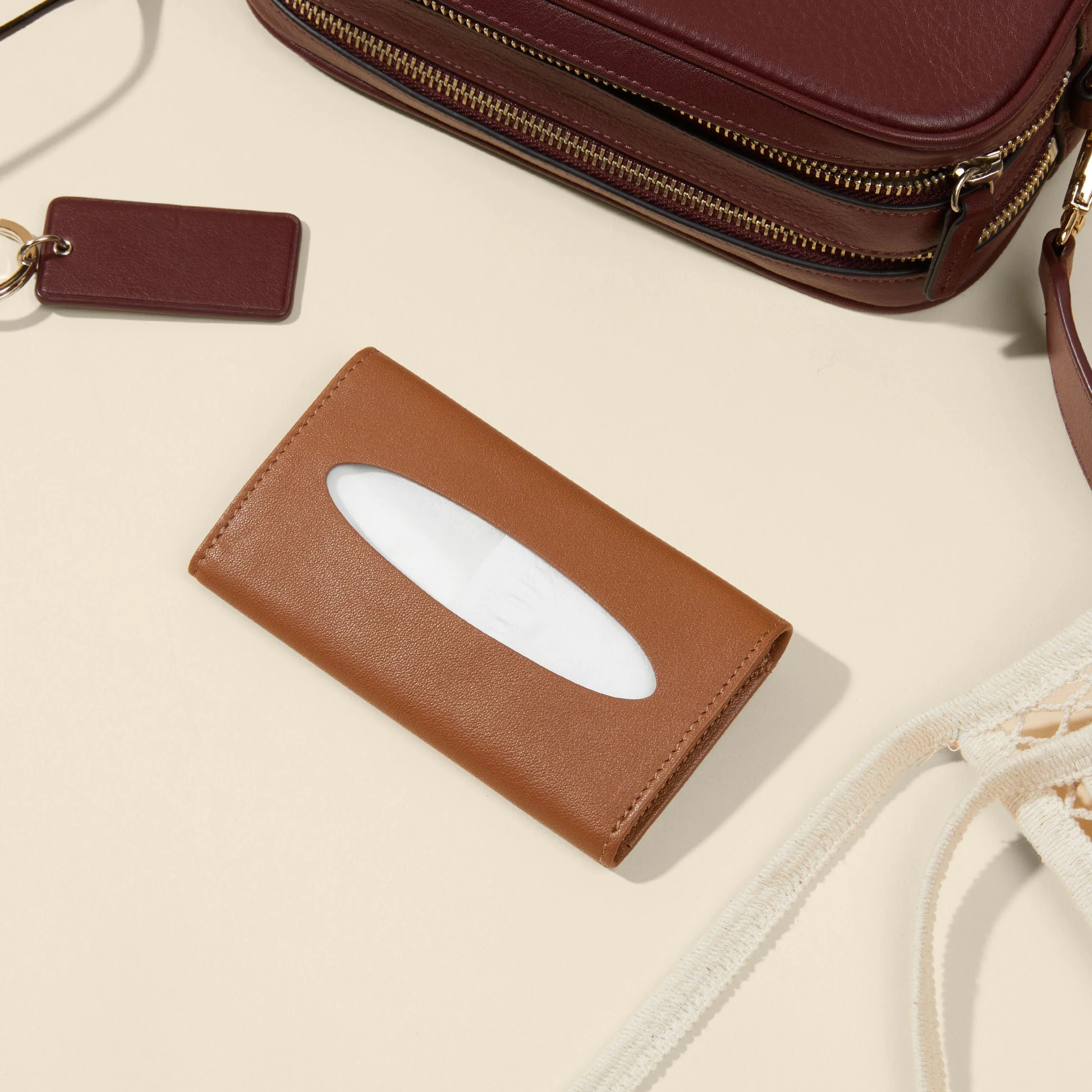 Pocket Tissue Holder Cognac - Image 2