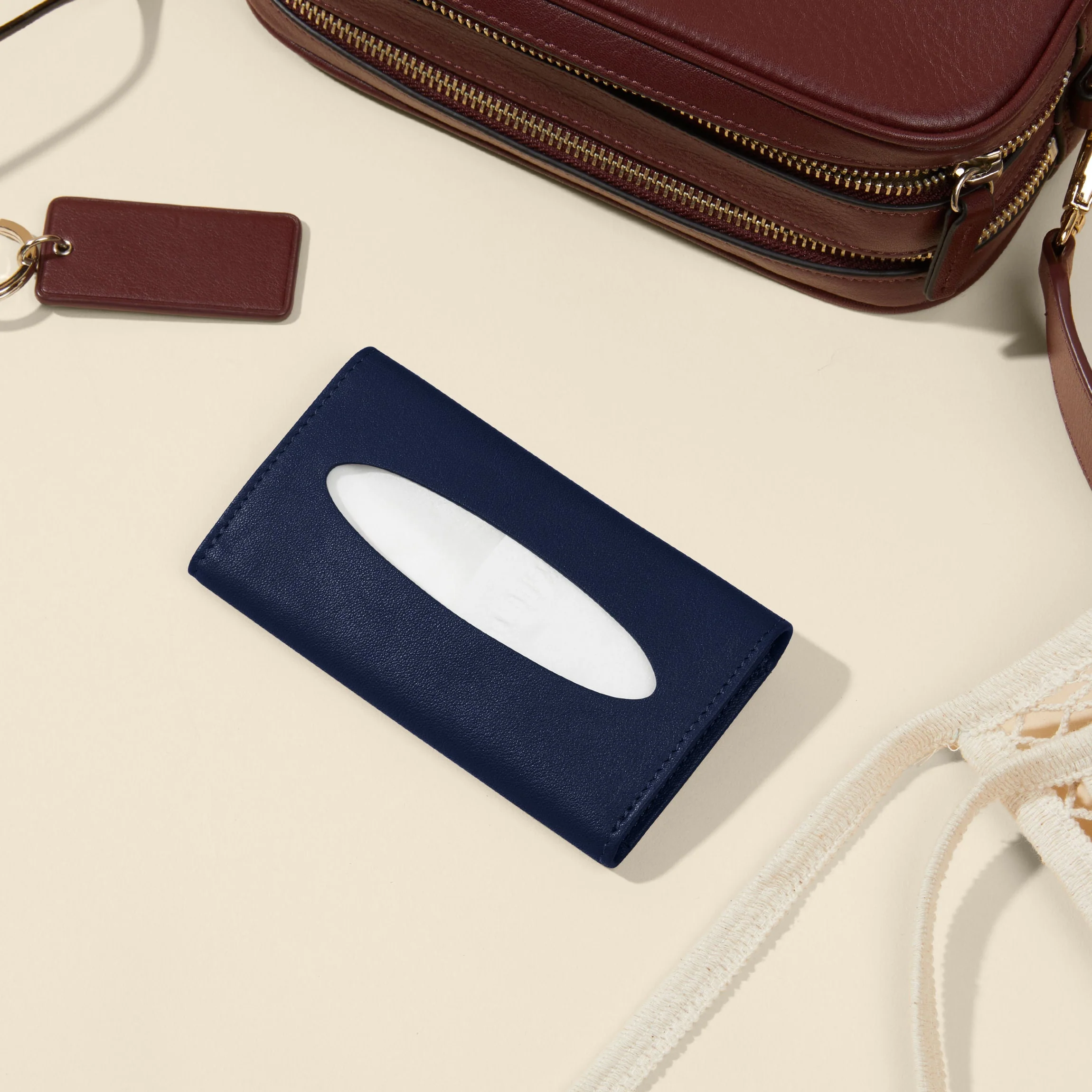 Pocket Tissue Holder Navy Blue - Image 2