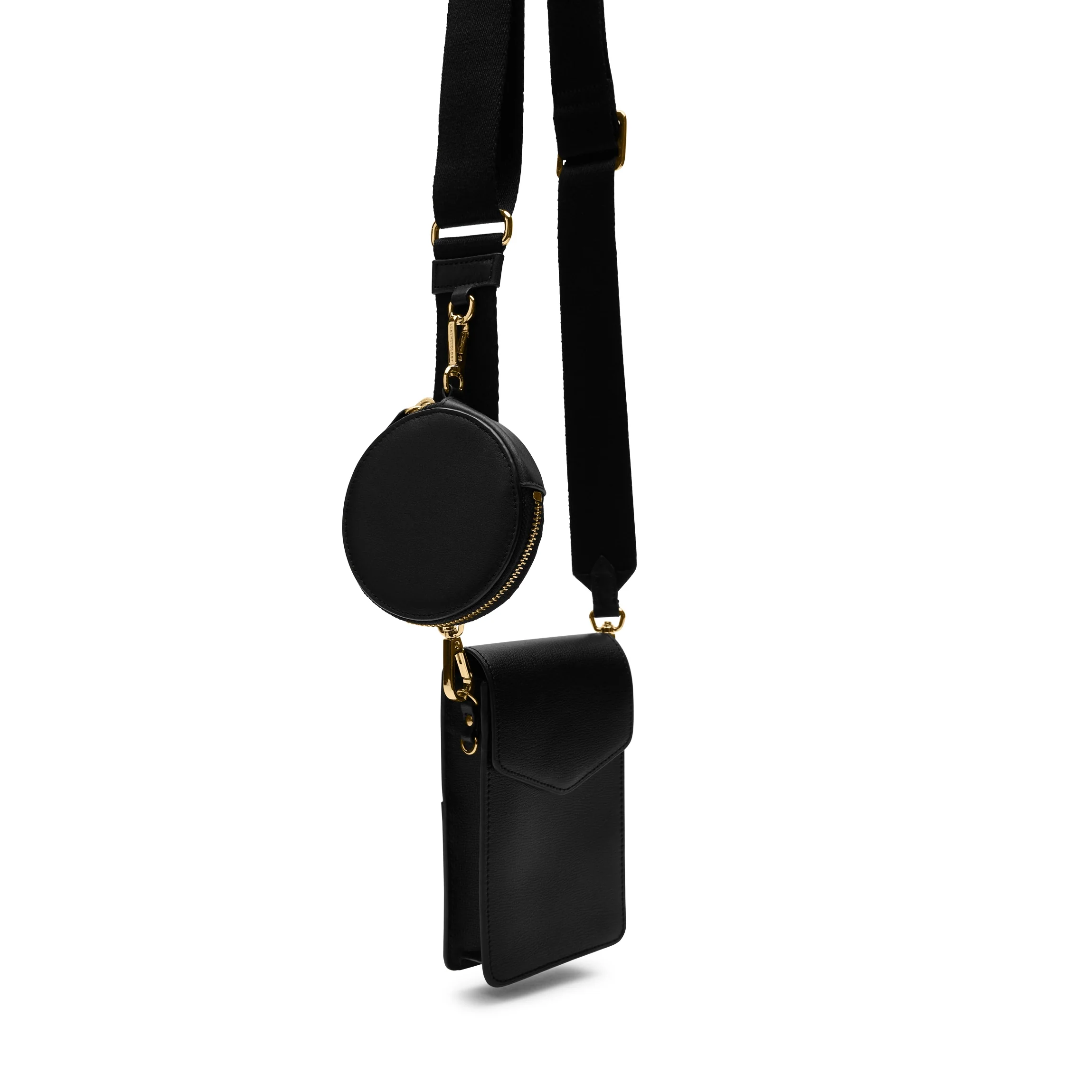 Portable Wristlet Round Pouch Black Onyx - Image 5