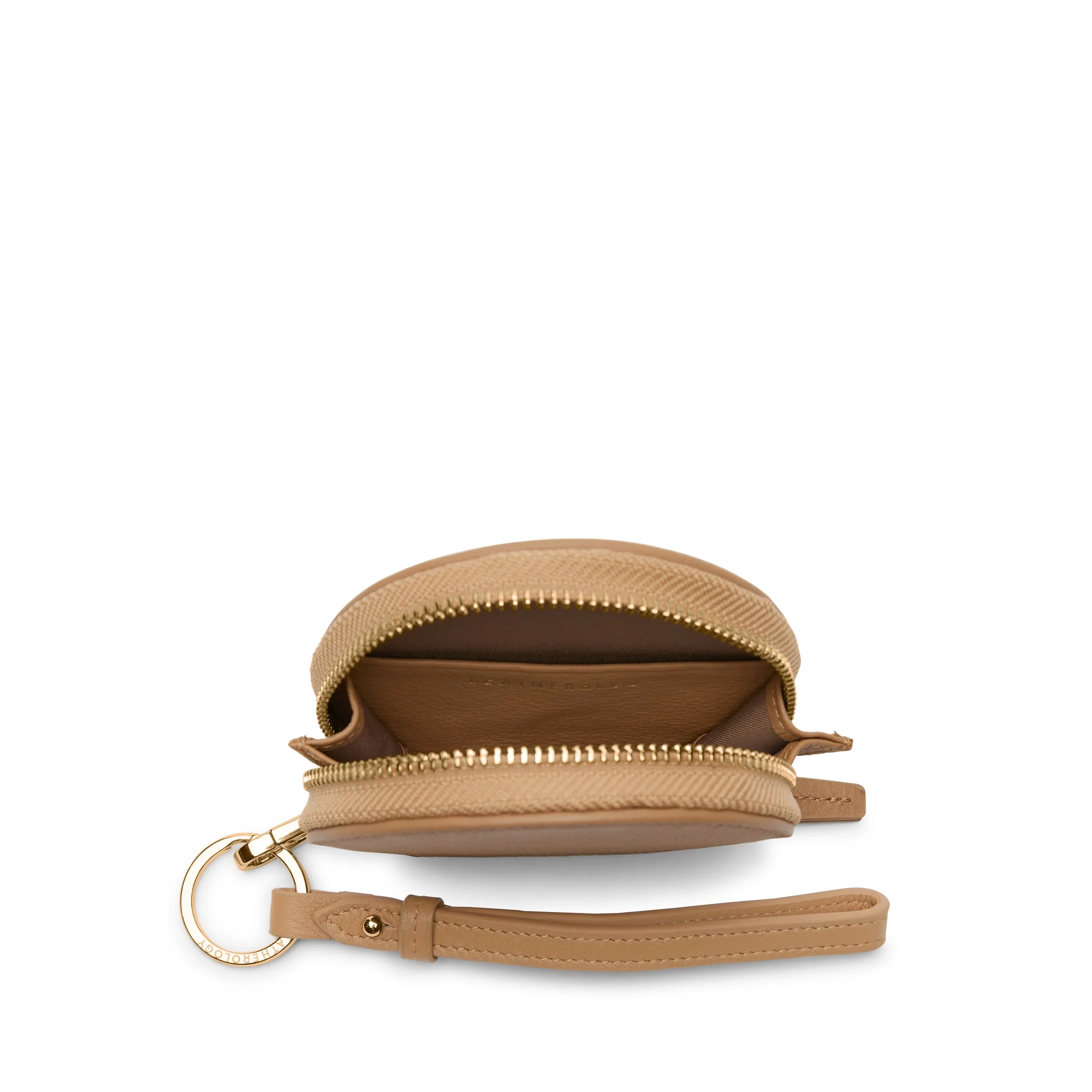 Portable Wristlet Round Pouch Camel - Image 3