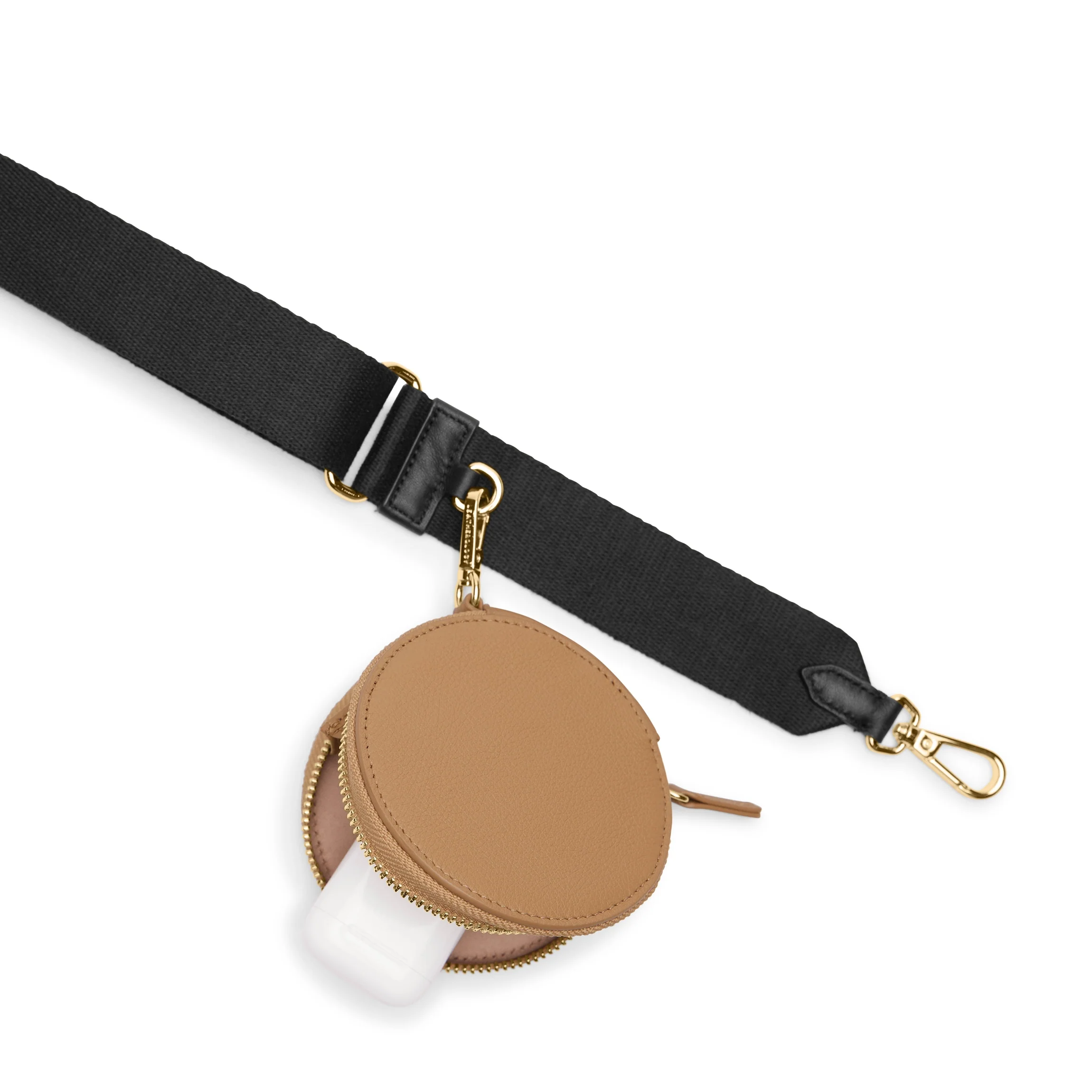Portable Wristlet Round Pouch Camel - Image 6