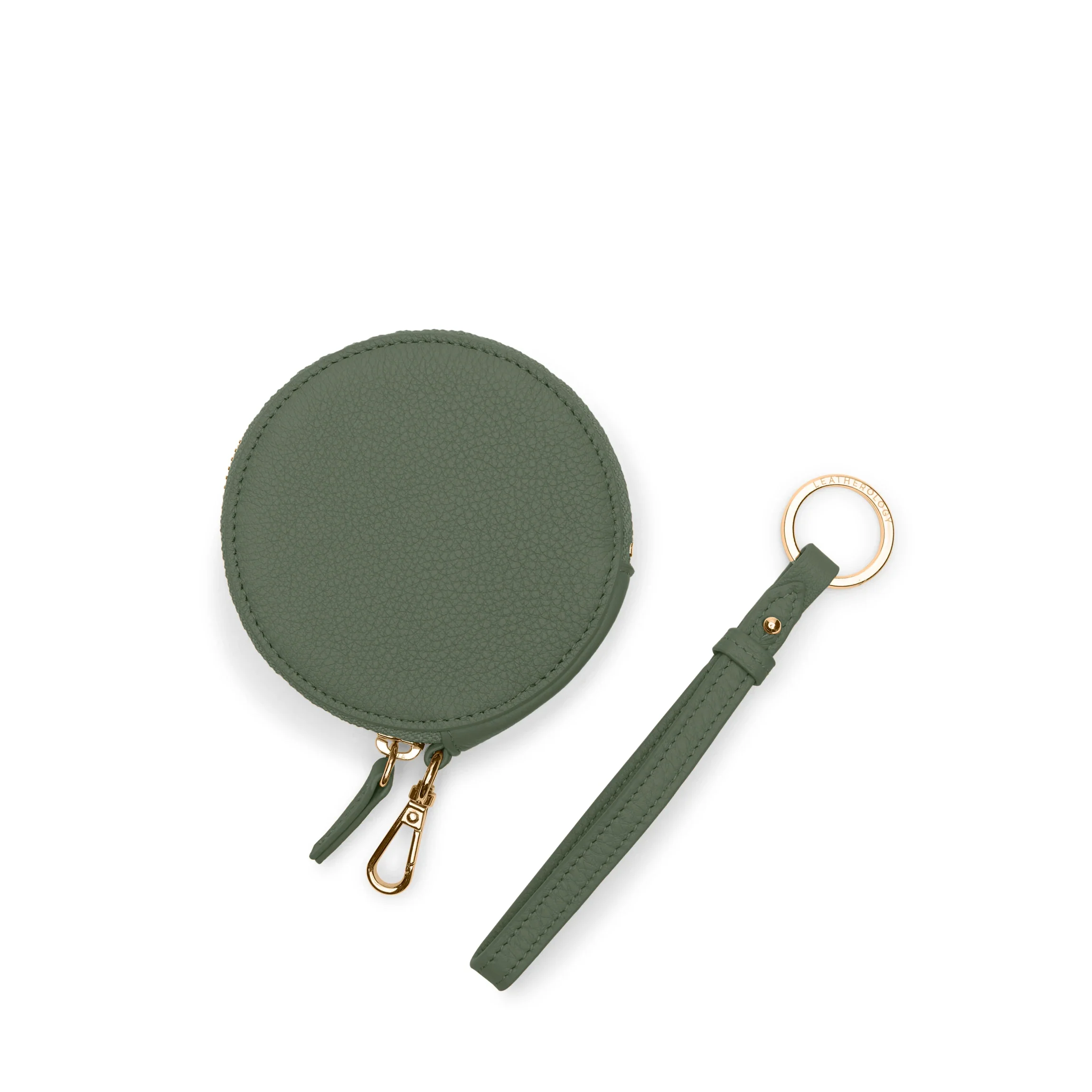 Portable Wristlet Round Pouch Moss - Image 2