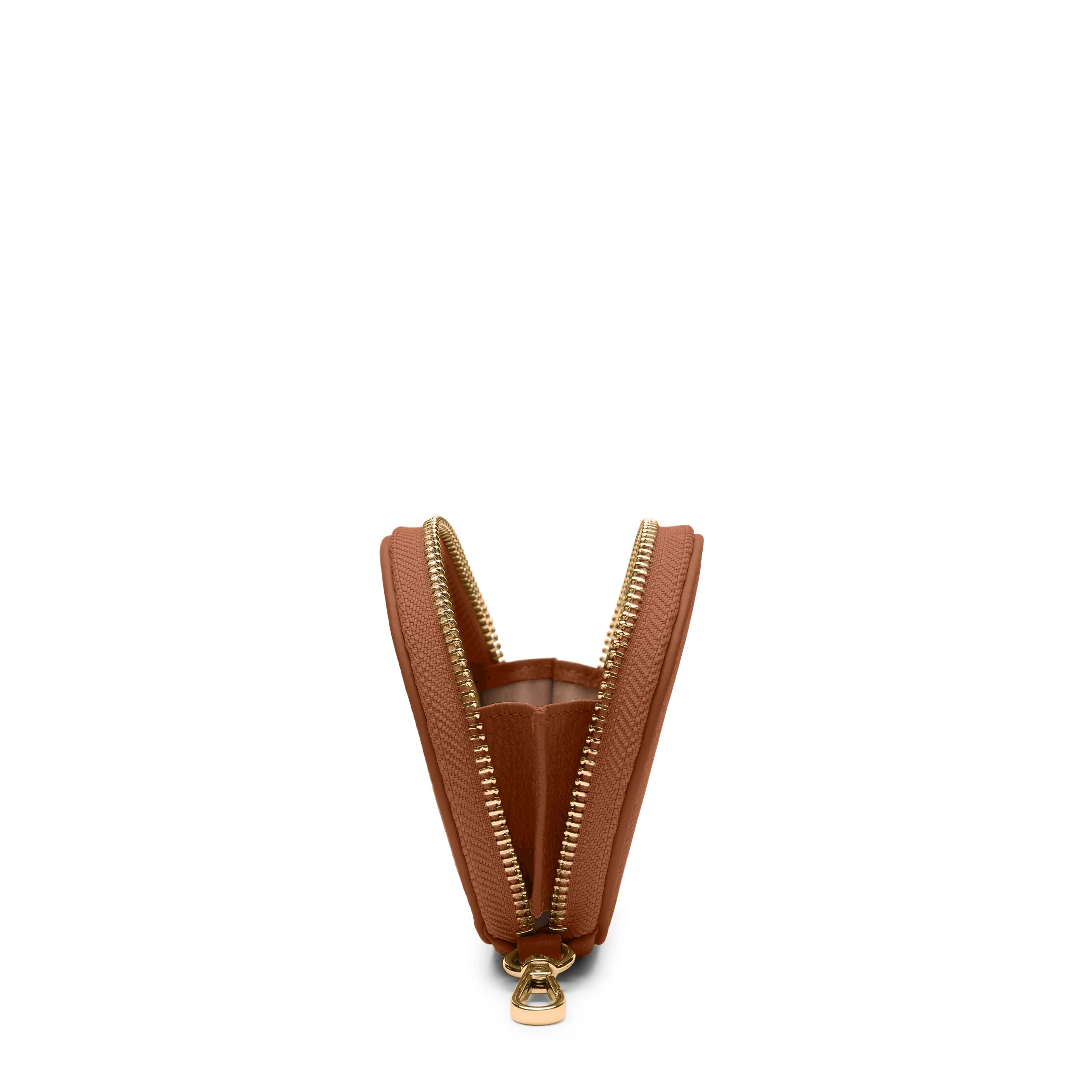Portable Wristlet Round Pouch Saddle Brown - Image 4