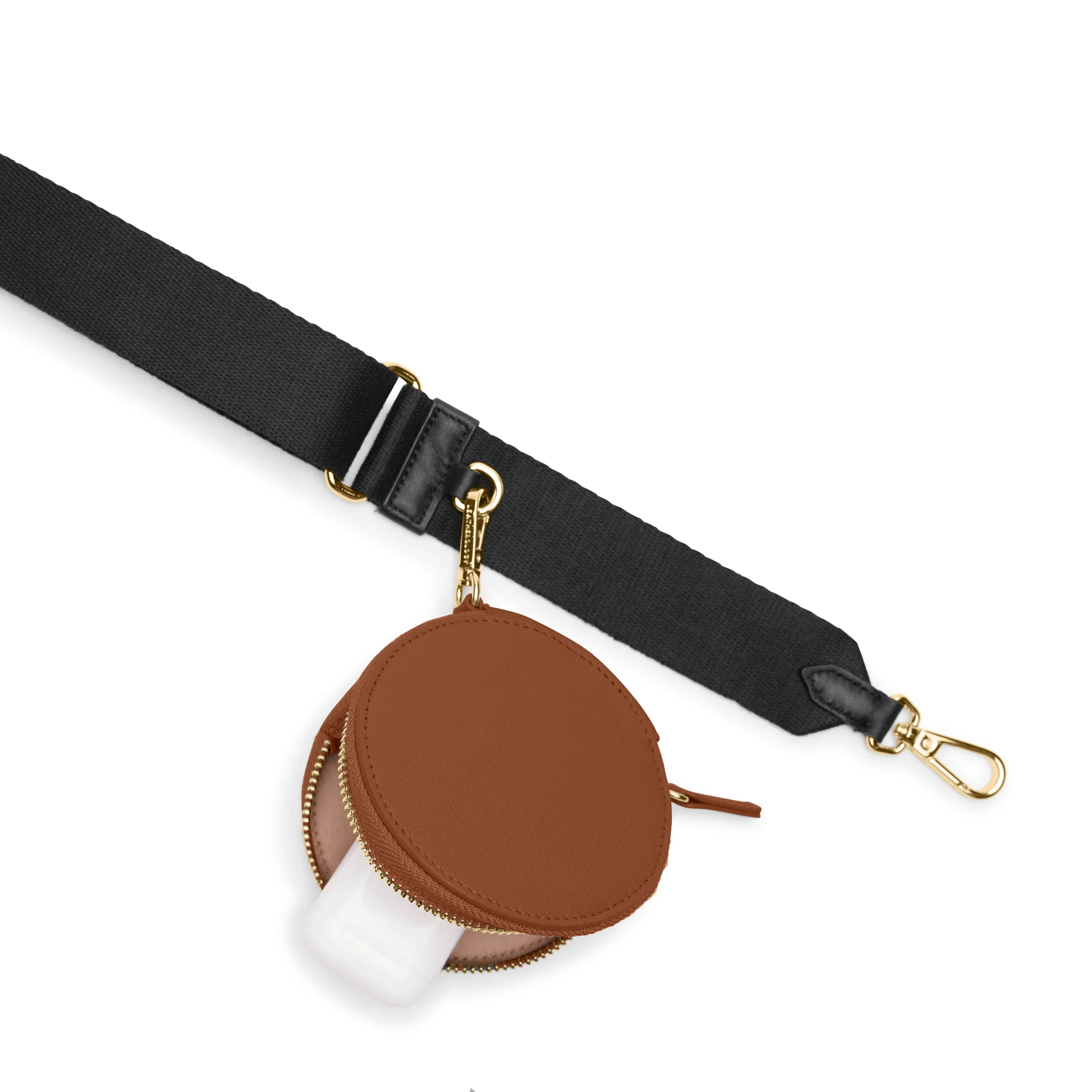 Portable Wristlet Round Pouch Saddle Brown - Image 6