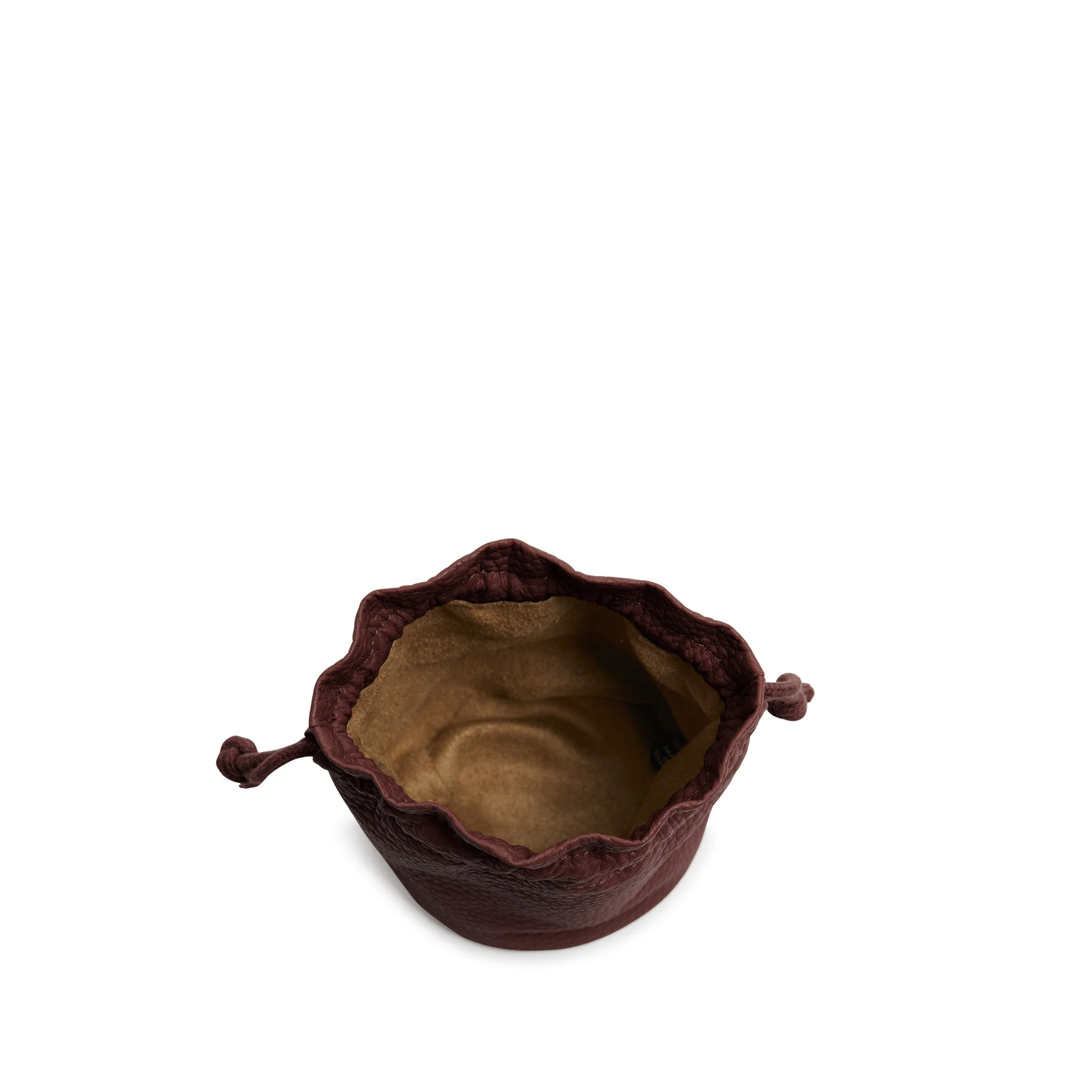 Round Drawstring Pouch Bordeaux - Image 5