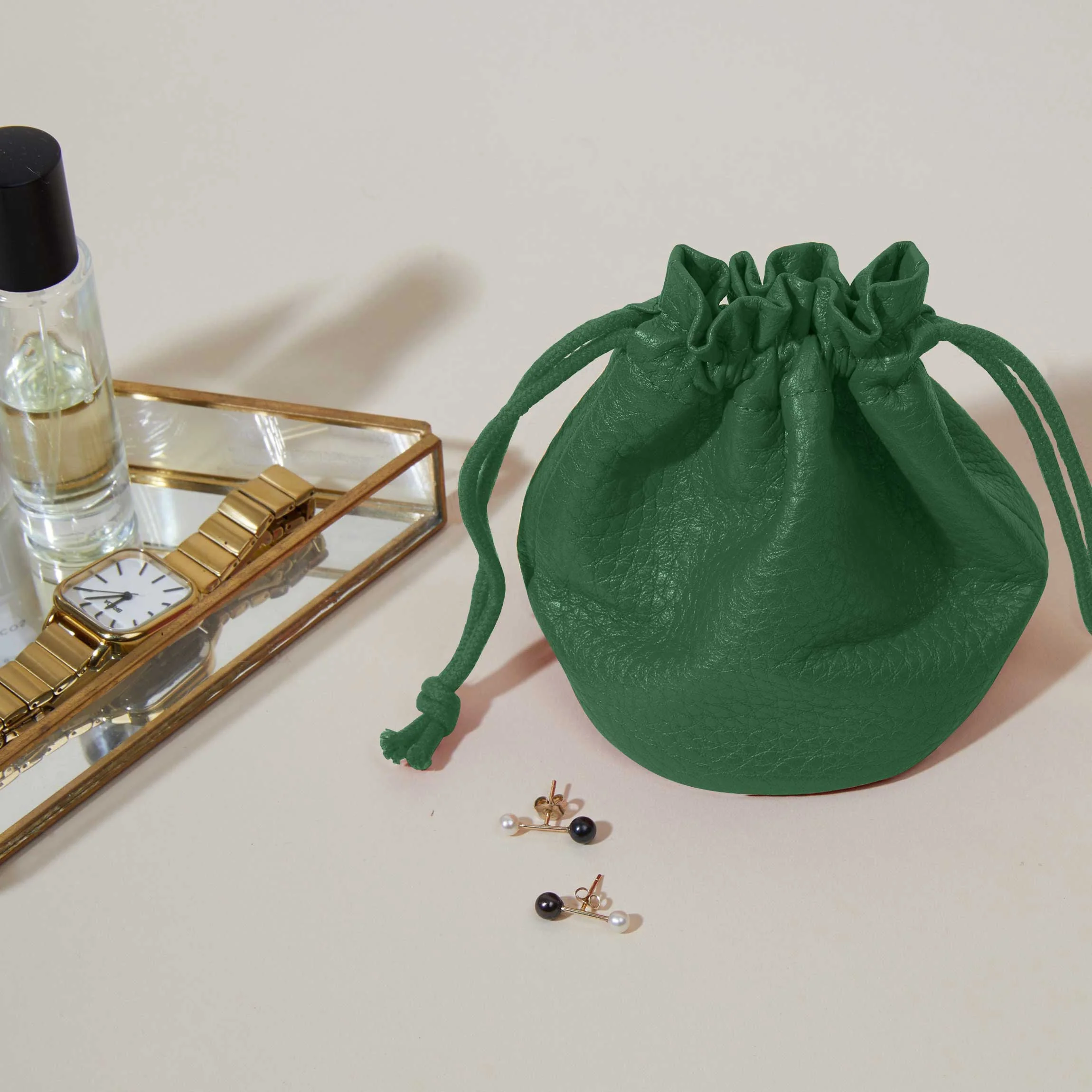 Round Drawstring Pouch Fairway Green - Image 2
