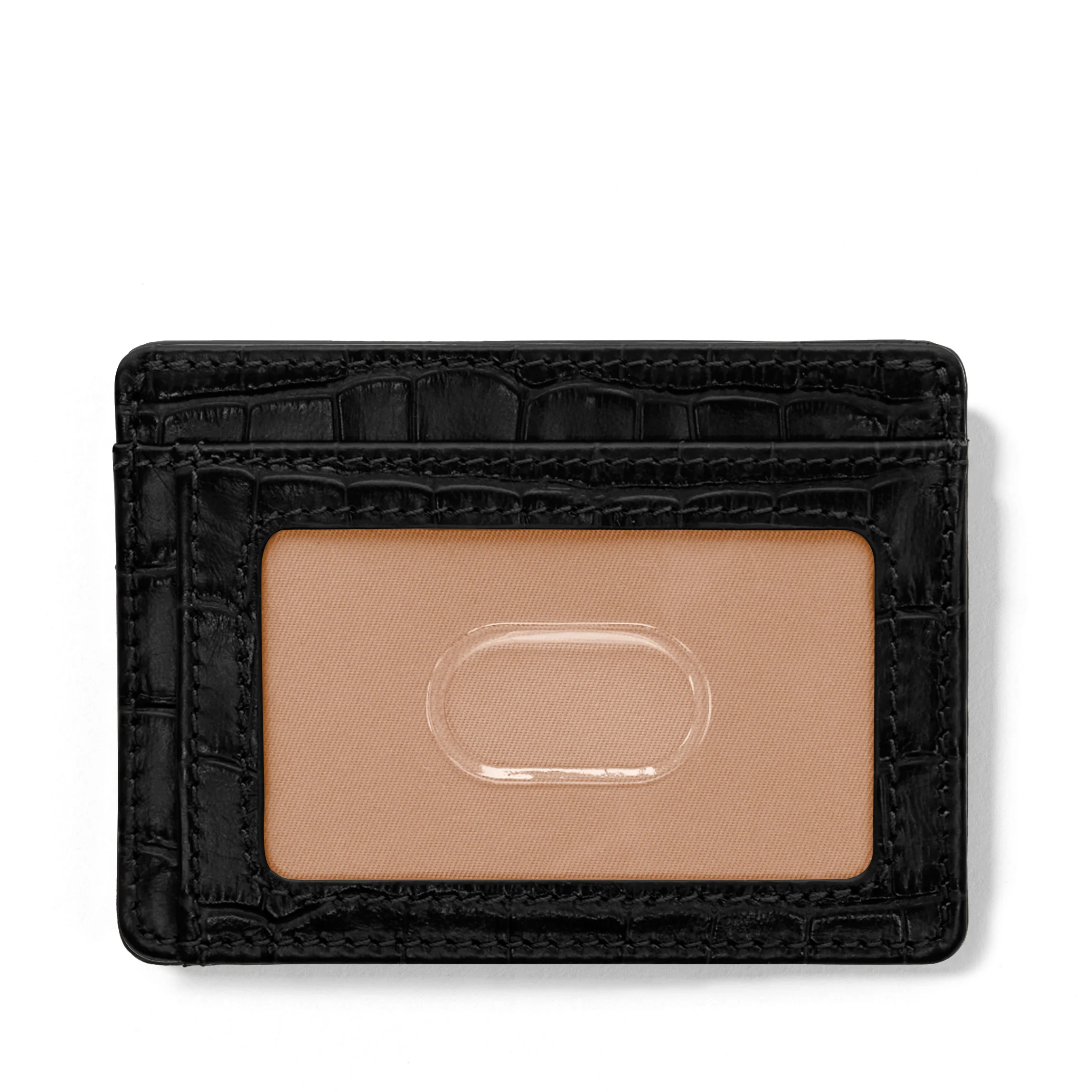 Slim ID Card Case Black Croc