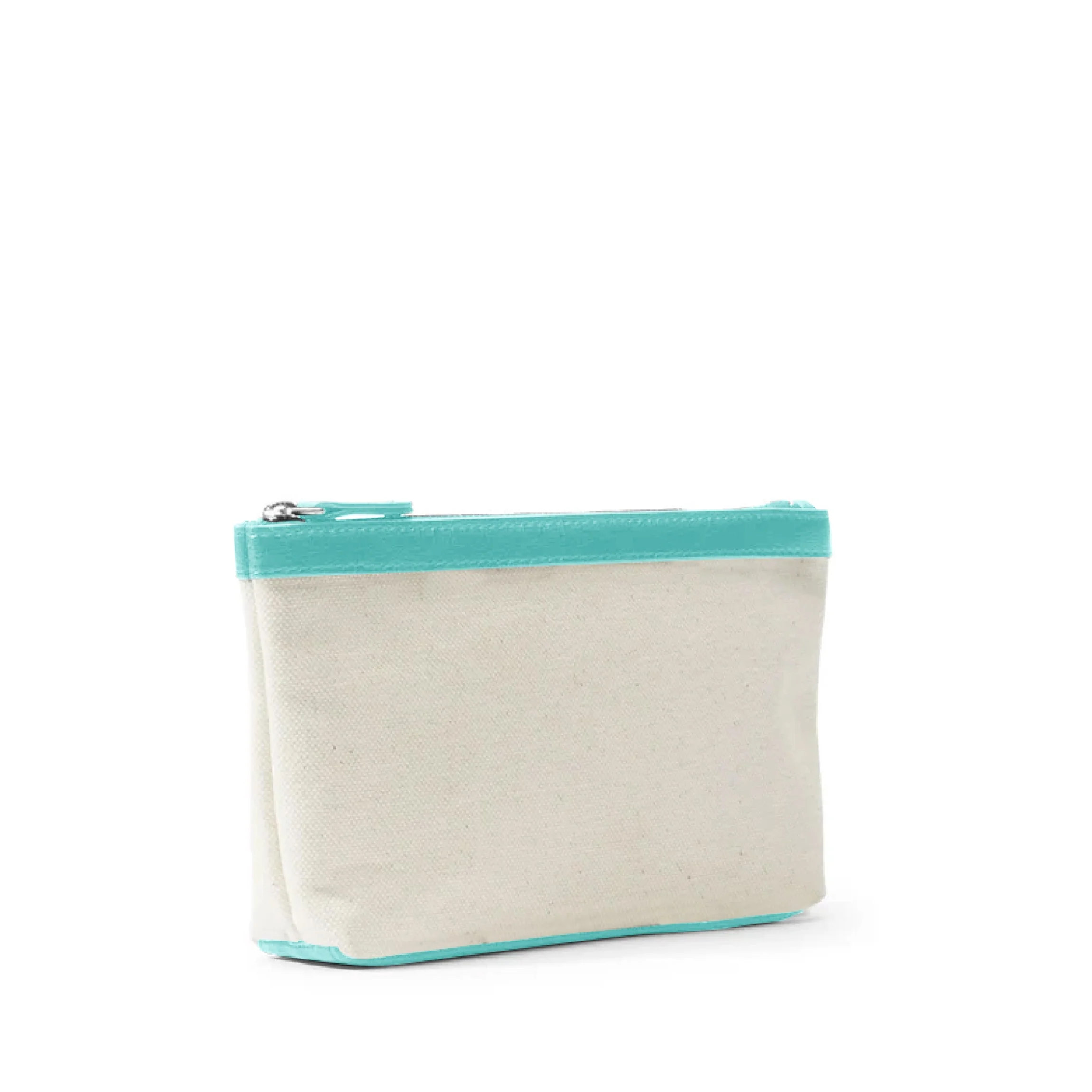 Small Accessories Pouch in Canvas Natural Canvas/Celeste