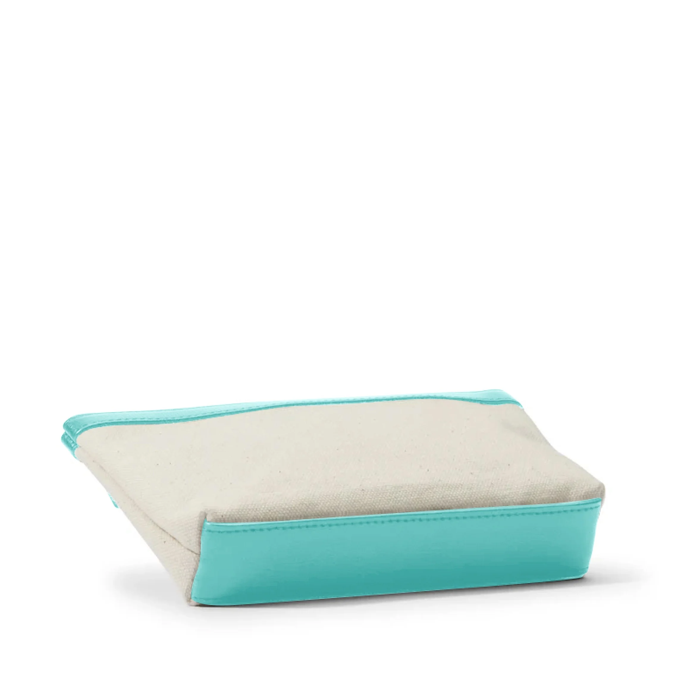 Small Accessories Pouch in Canvas Natural Canvas/Celeste - Image 2