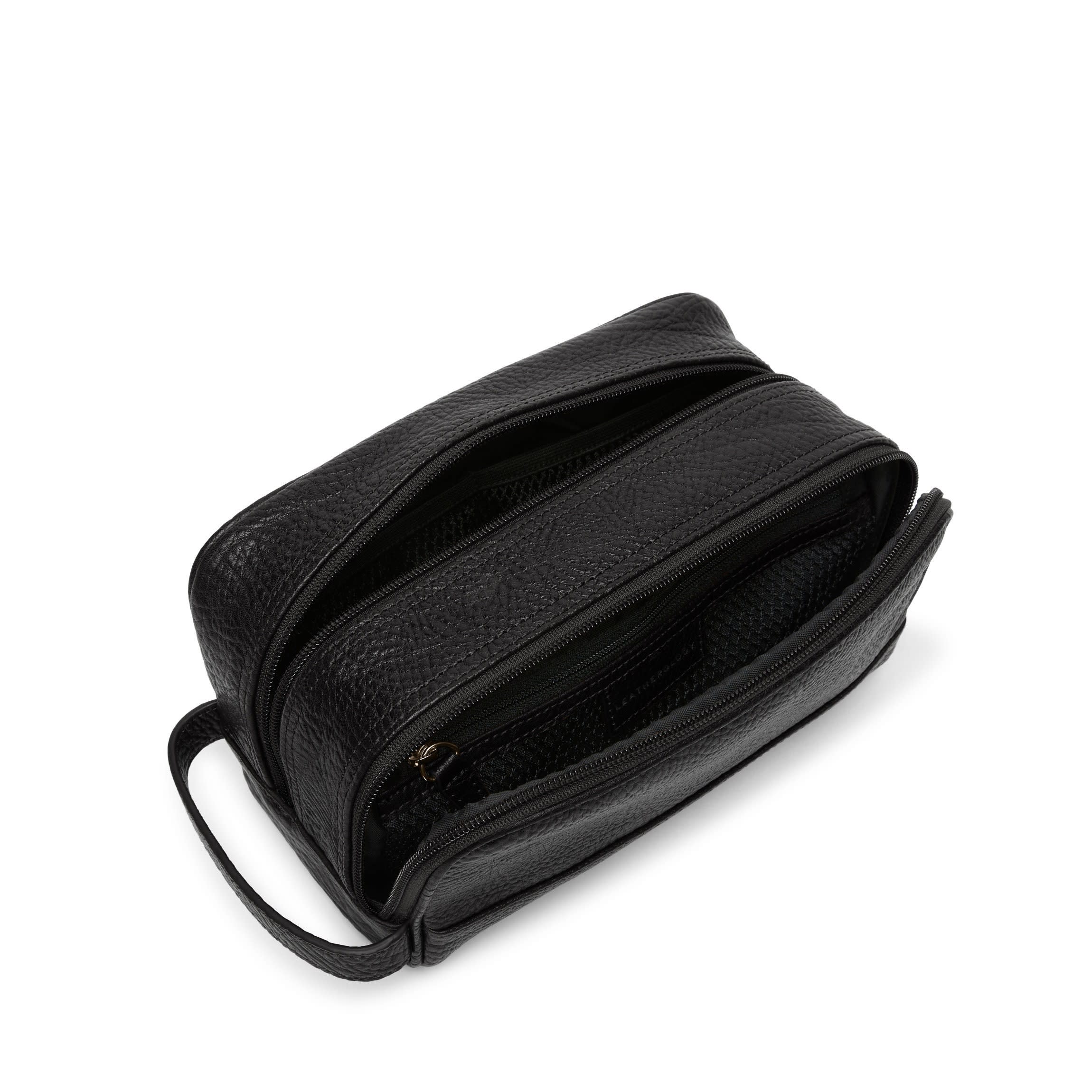 Small Double Zip Toiletry Bag Ebony - Image 5