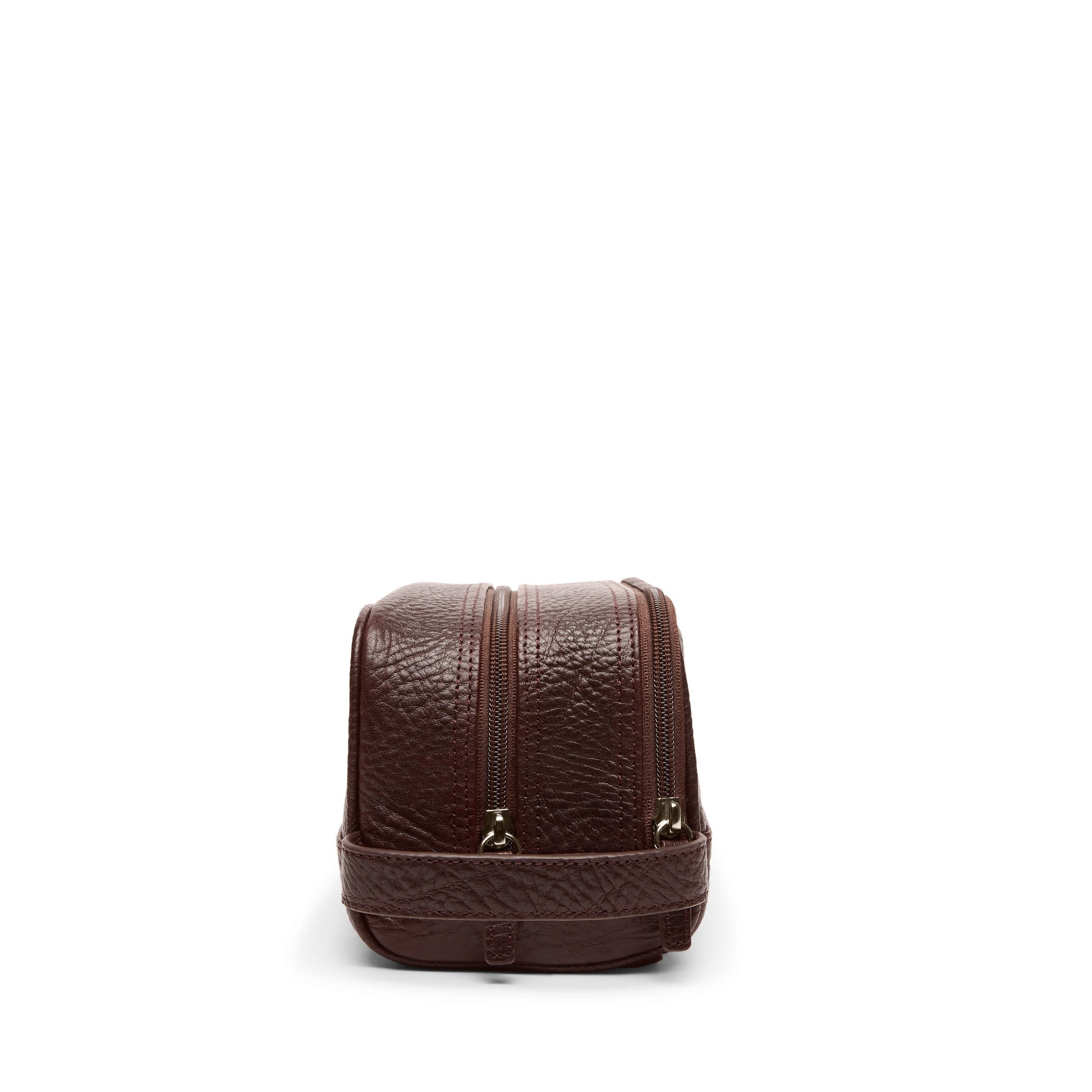 Small Double Zip Toiletry Bag Espresso - Image 6