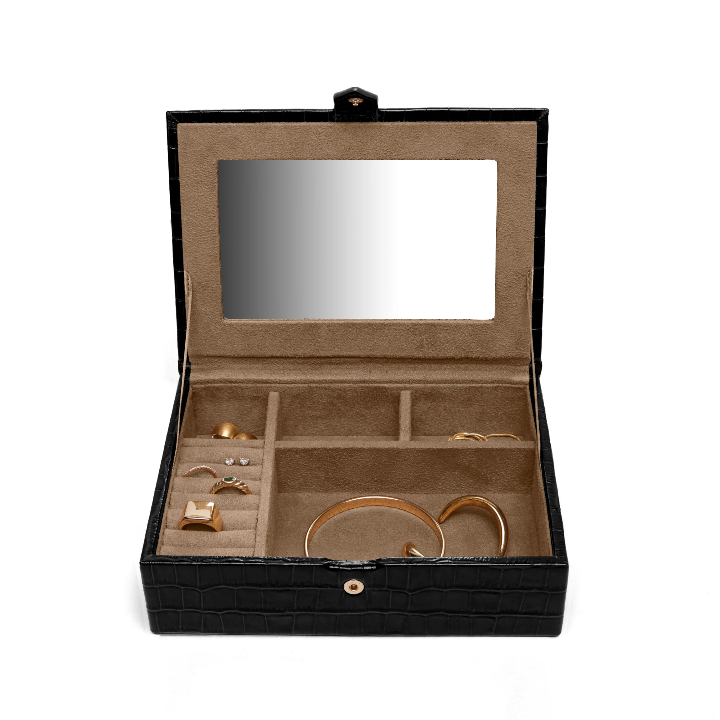 Small Jewelry Box Black Croc - Image 5