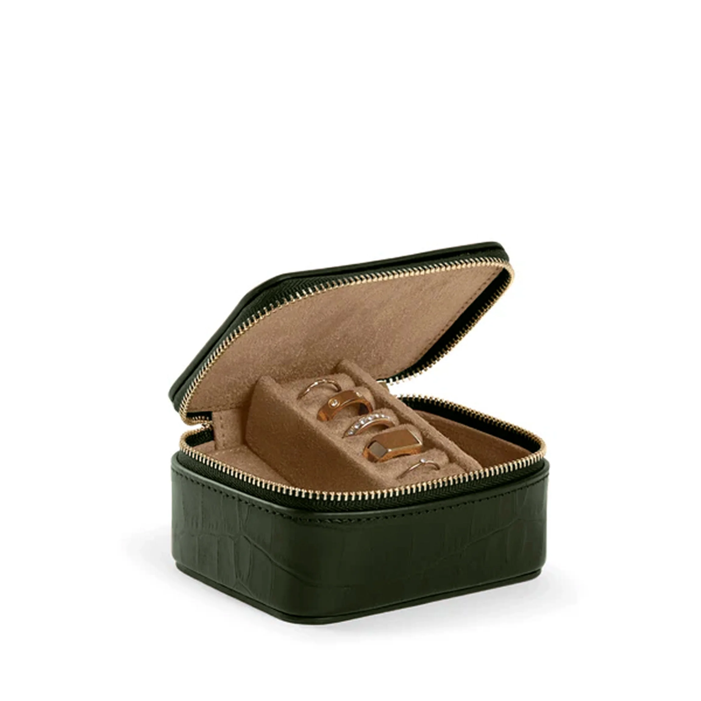 Small Jewelry Ring Box Forest Croc