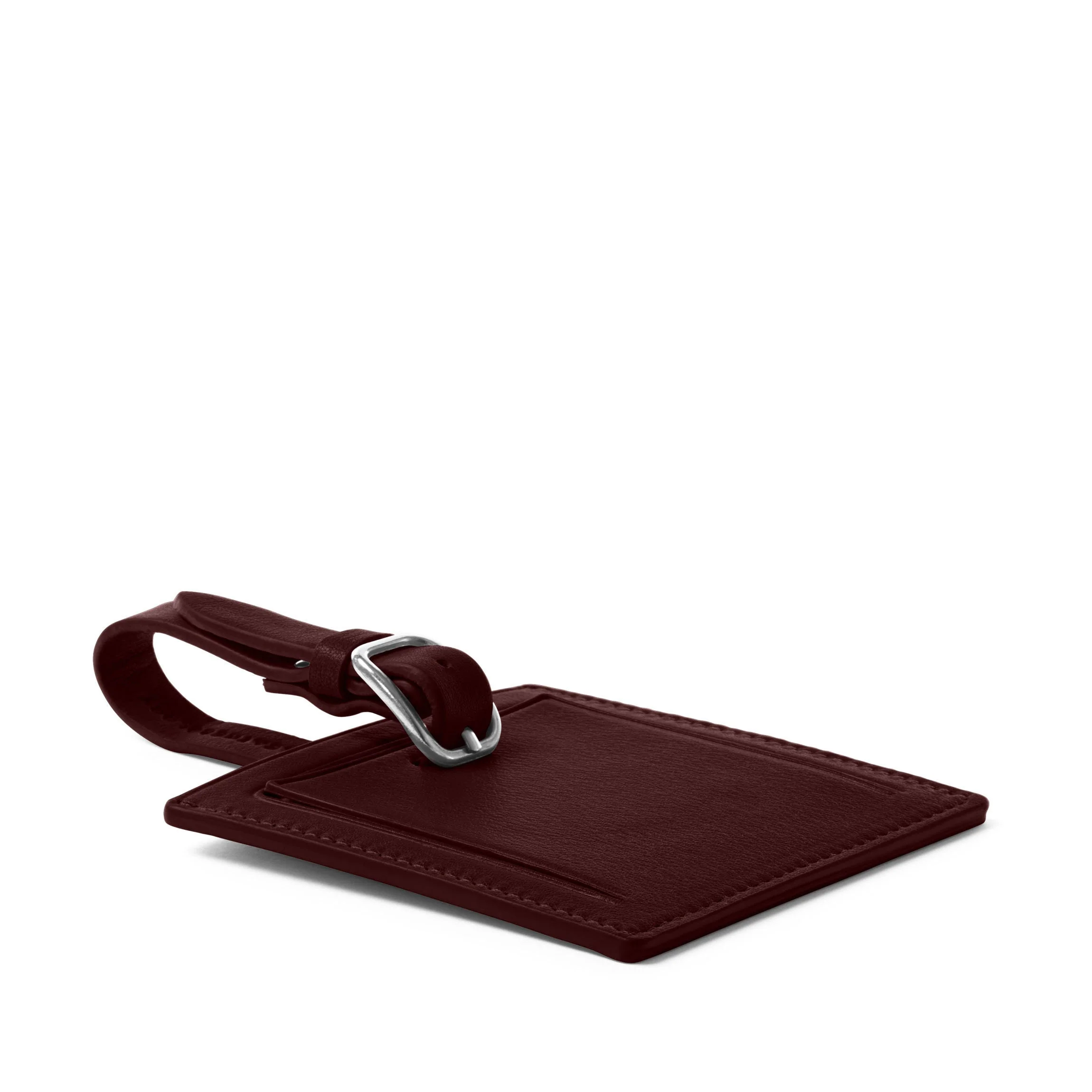 Small Square Luggage Tag Bordeaux - Image 3