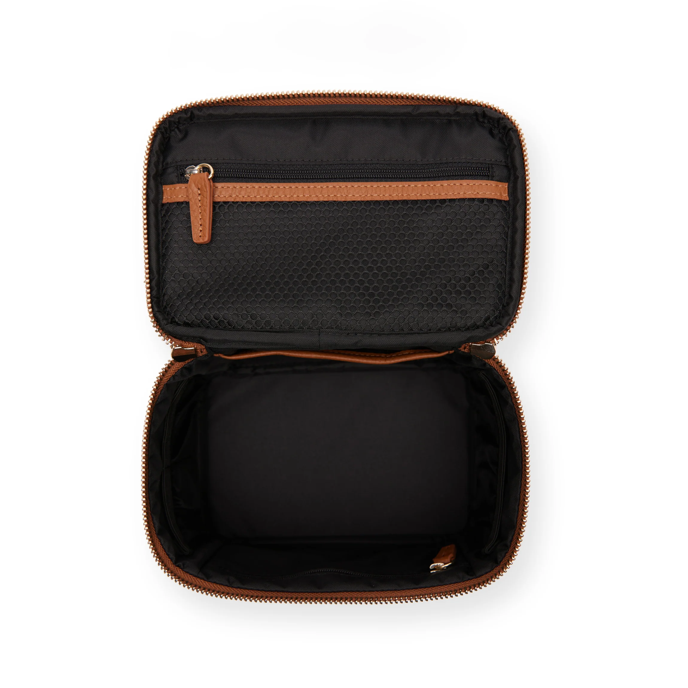 Small Train Case Natural Canvas/Saddle Brown - Image 3